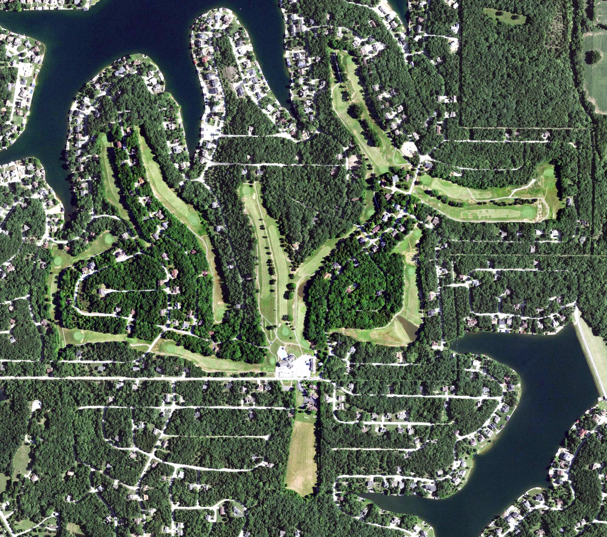 Aerial view of Raintree Country Club, MO