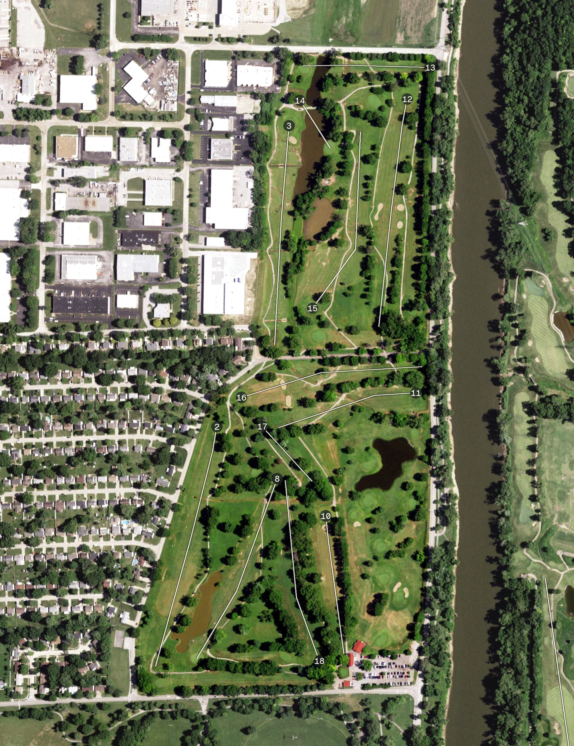 Aerial view of Riverside Golf Course, MO