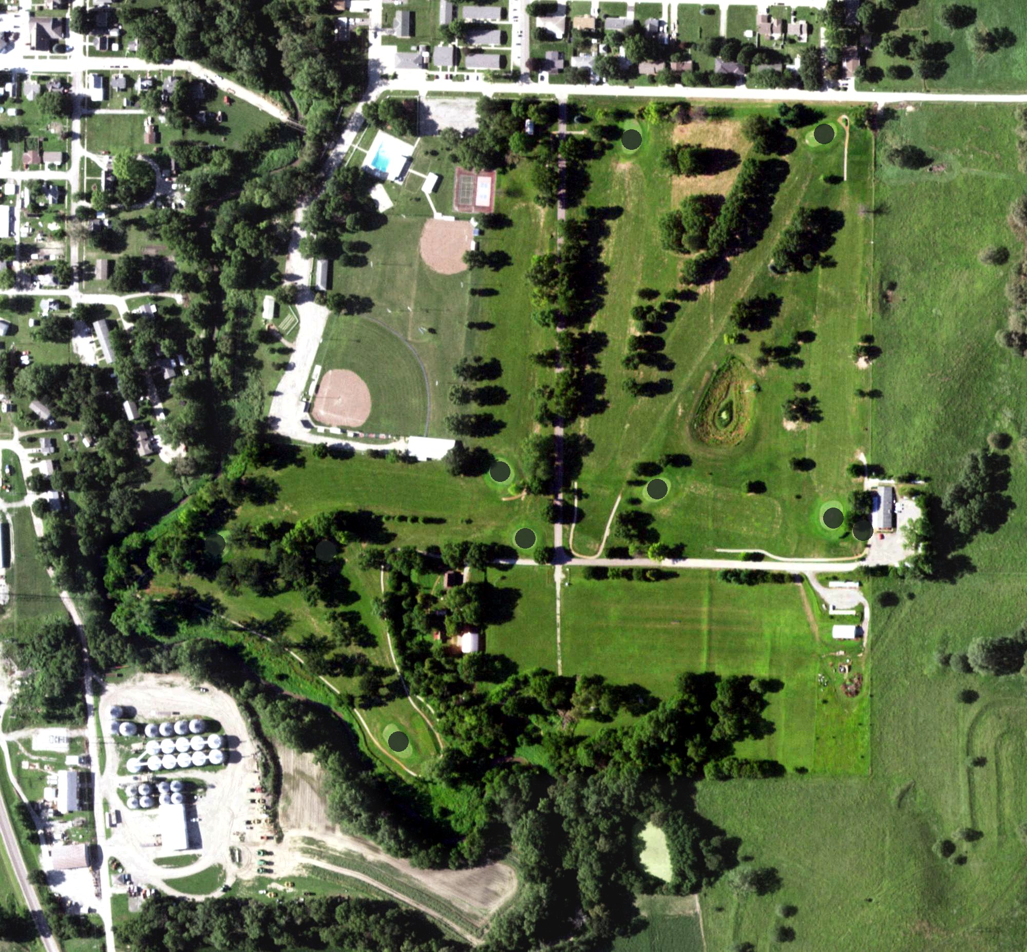 Aerial view of Rock Port Golf and Country Club, MO