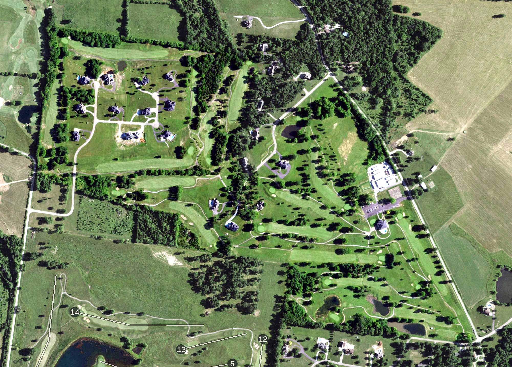 Aerial view of Saint Francois Country Club, MO