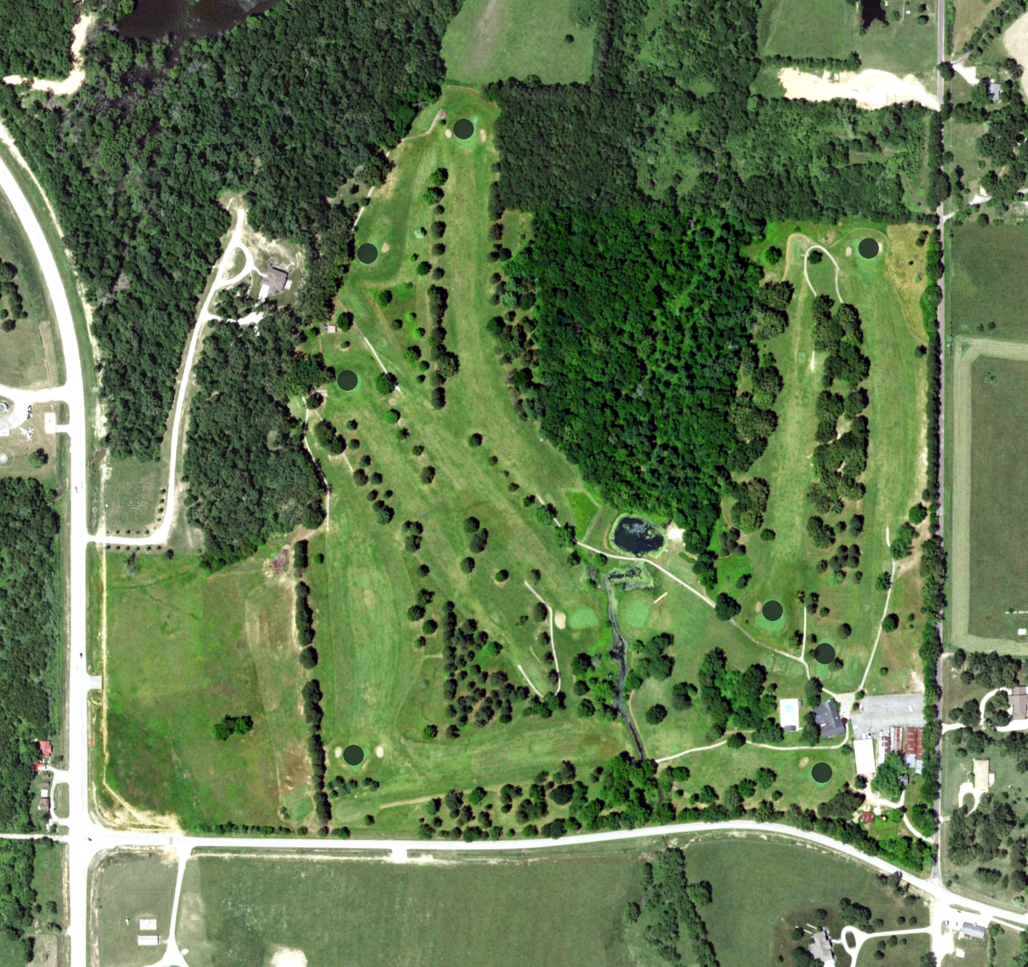 Aerial view of Spring Creek Golf and Country Club, MO