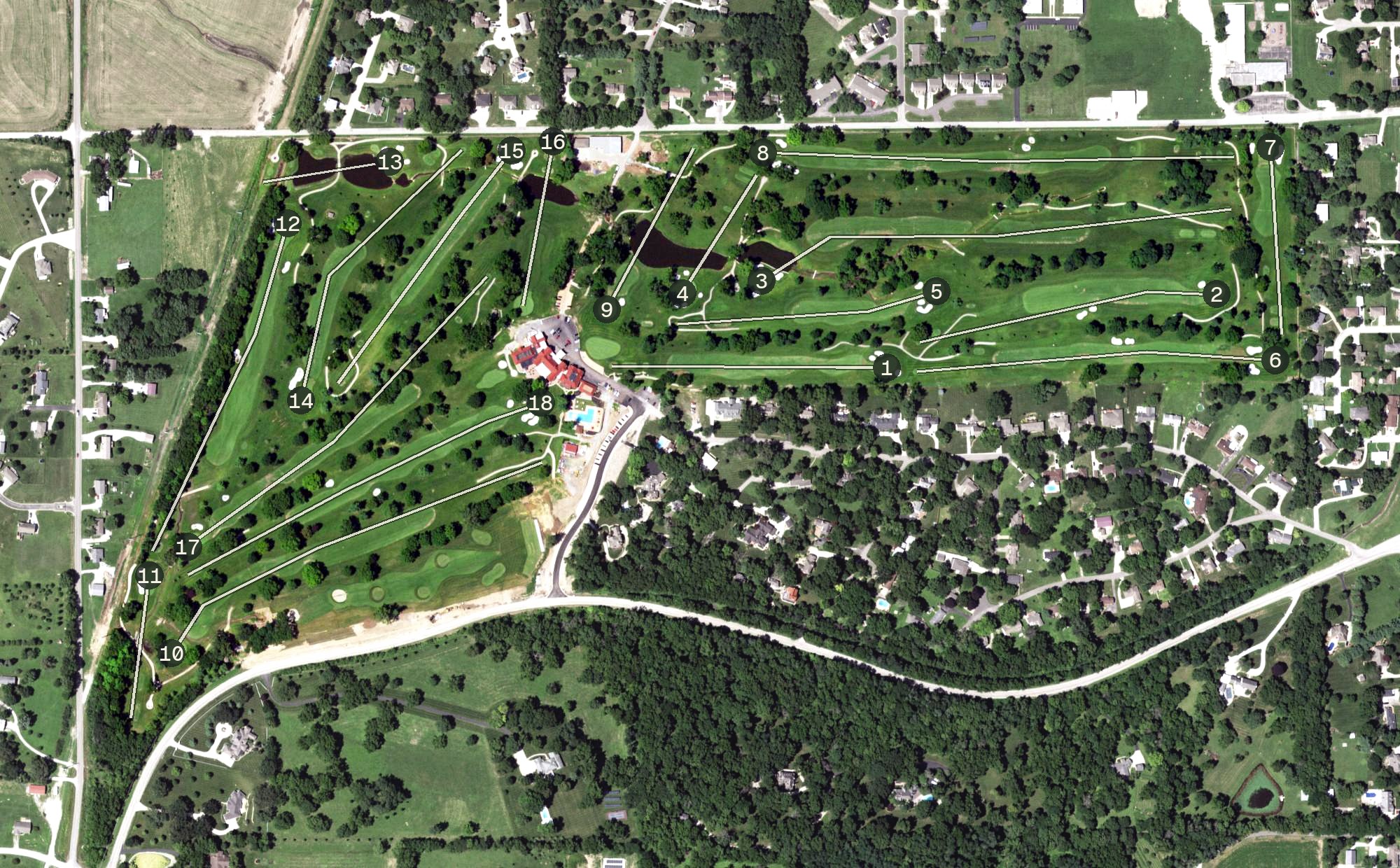 Aerial view of St Joseph Country Club, MO