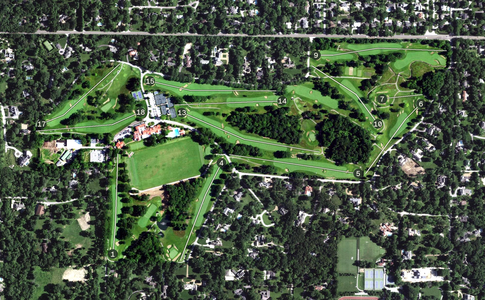 Aerial view of St. Louis Country Club, MO