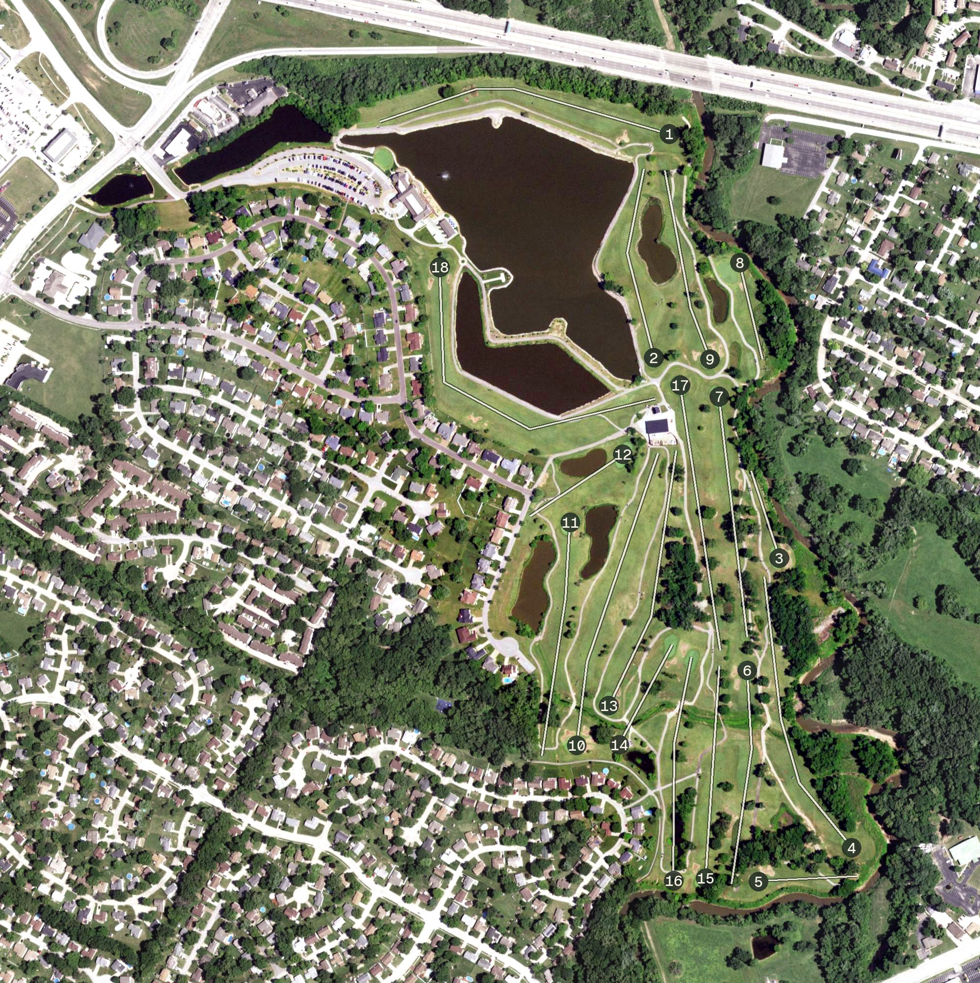 Aerial view of St. Peters Golf Course, MO