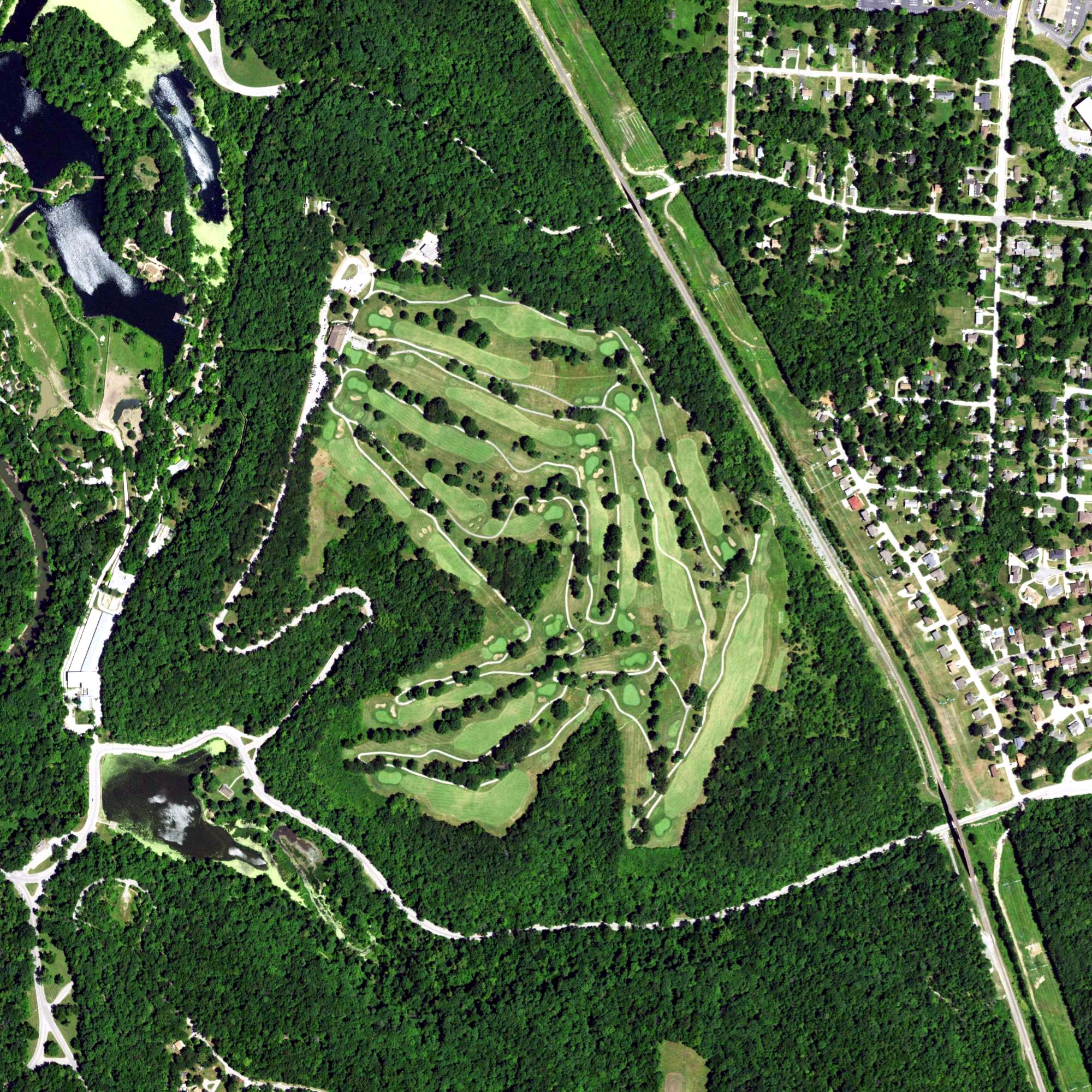 Aerial view of Swope Memorial Golf Course, MO