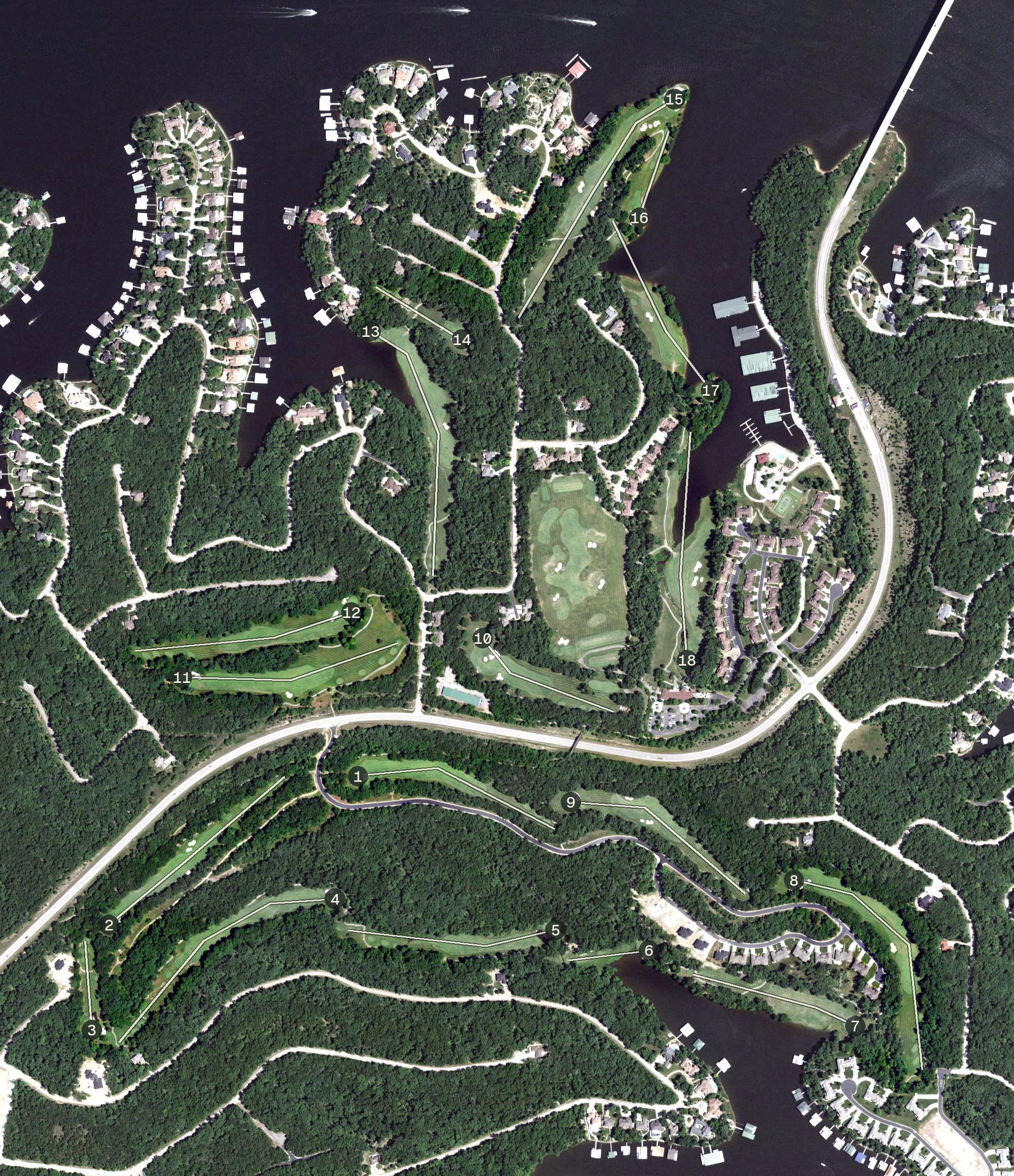 Aerial view of The Club at Porto Cima, MO