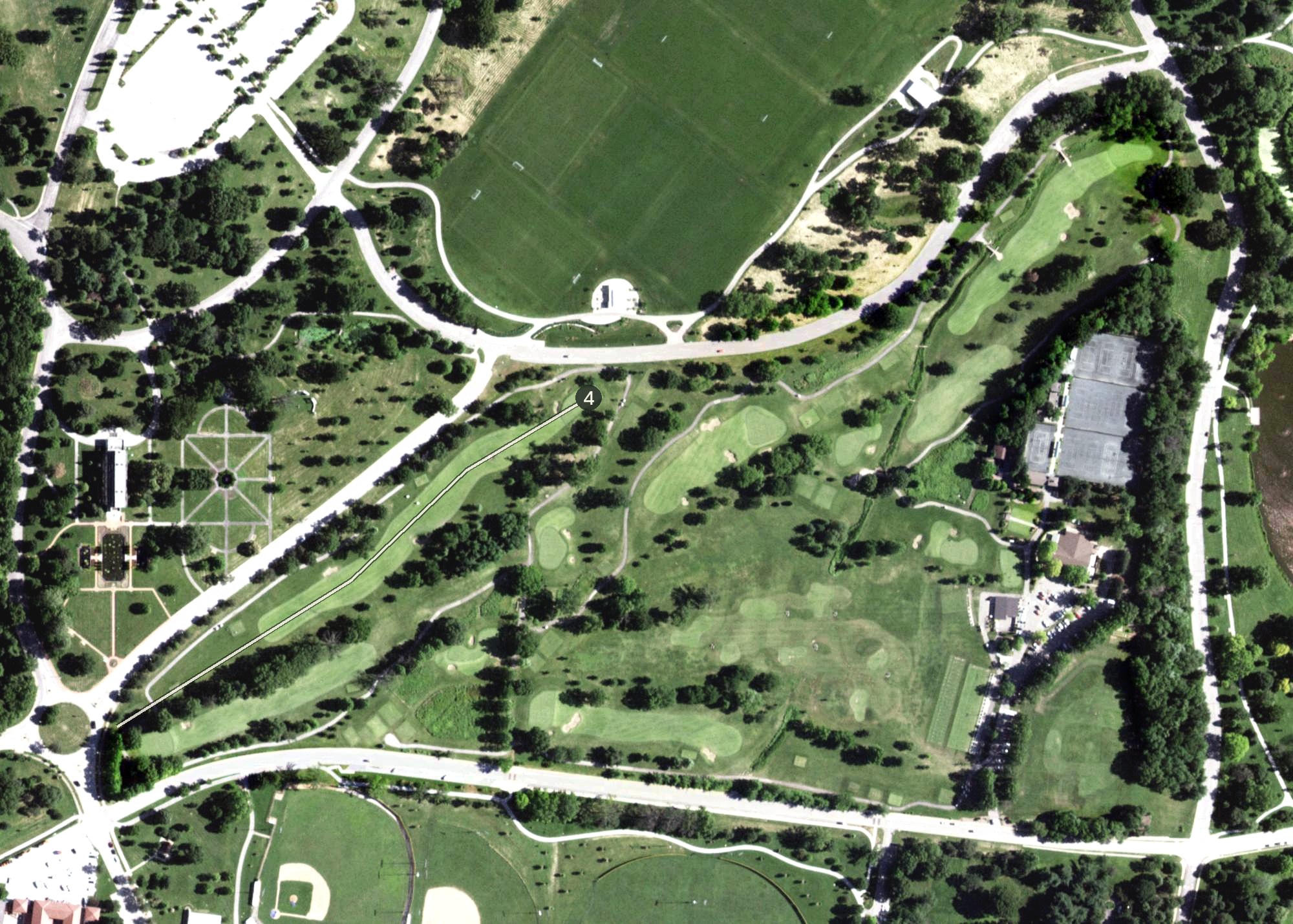Aerial view of The Highlands Golf Course, MO