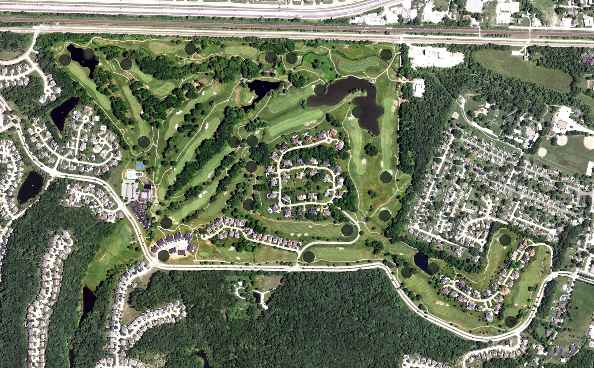 Aerial view of The Legends Golf Club, MO