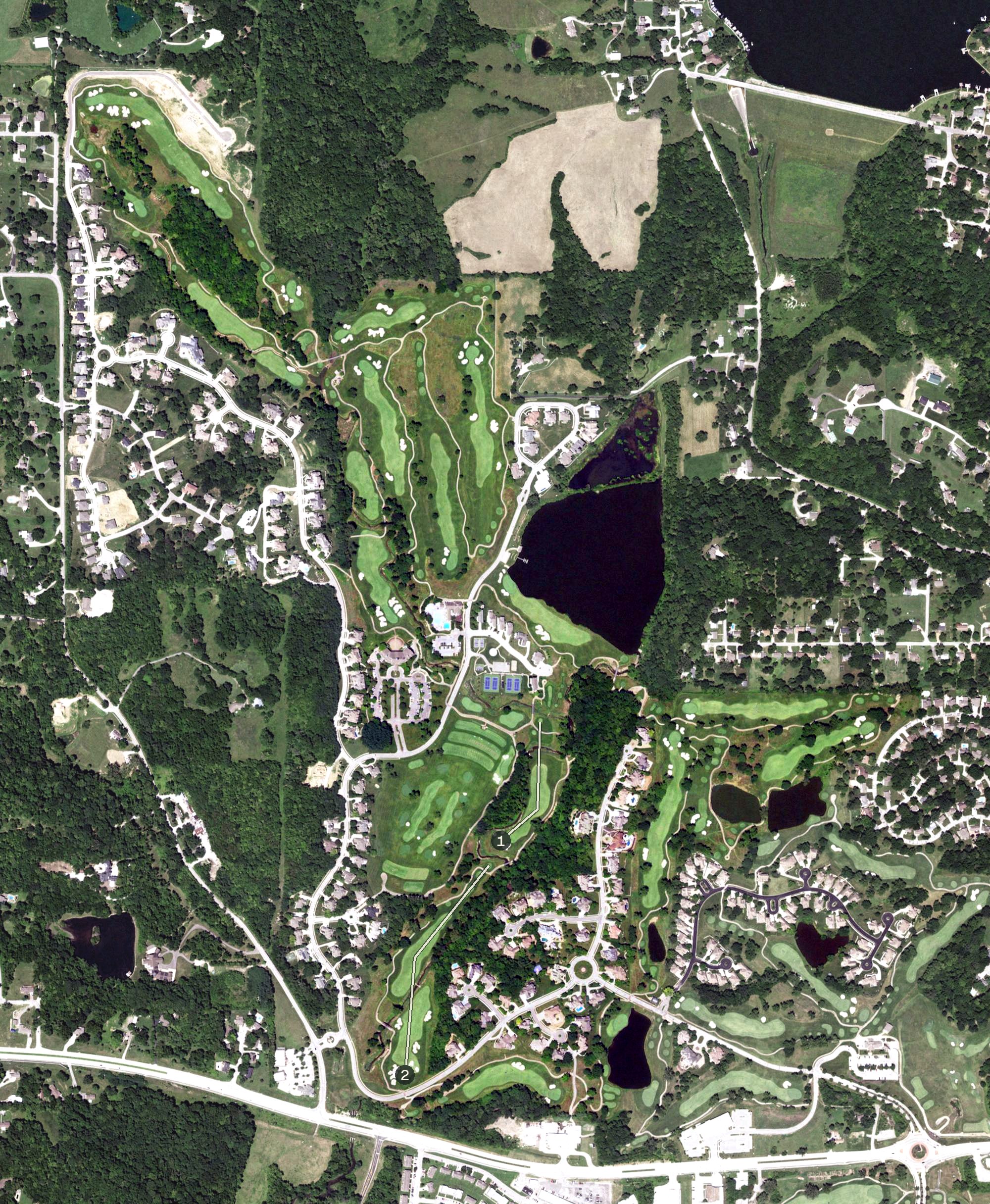 Aerial view of The National Golf Club, MO