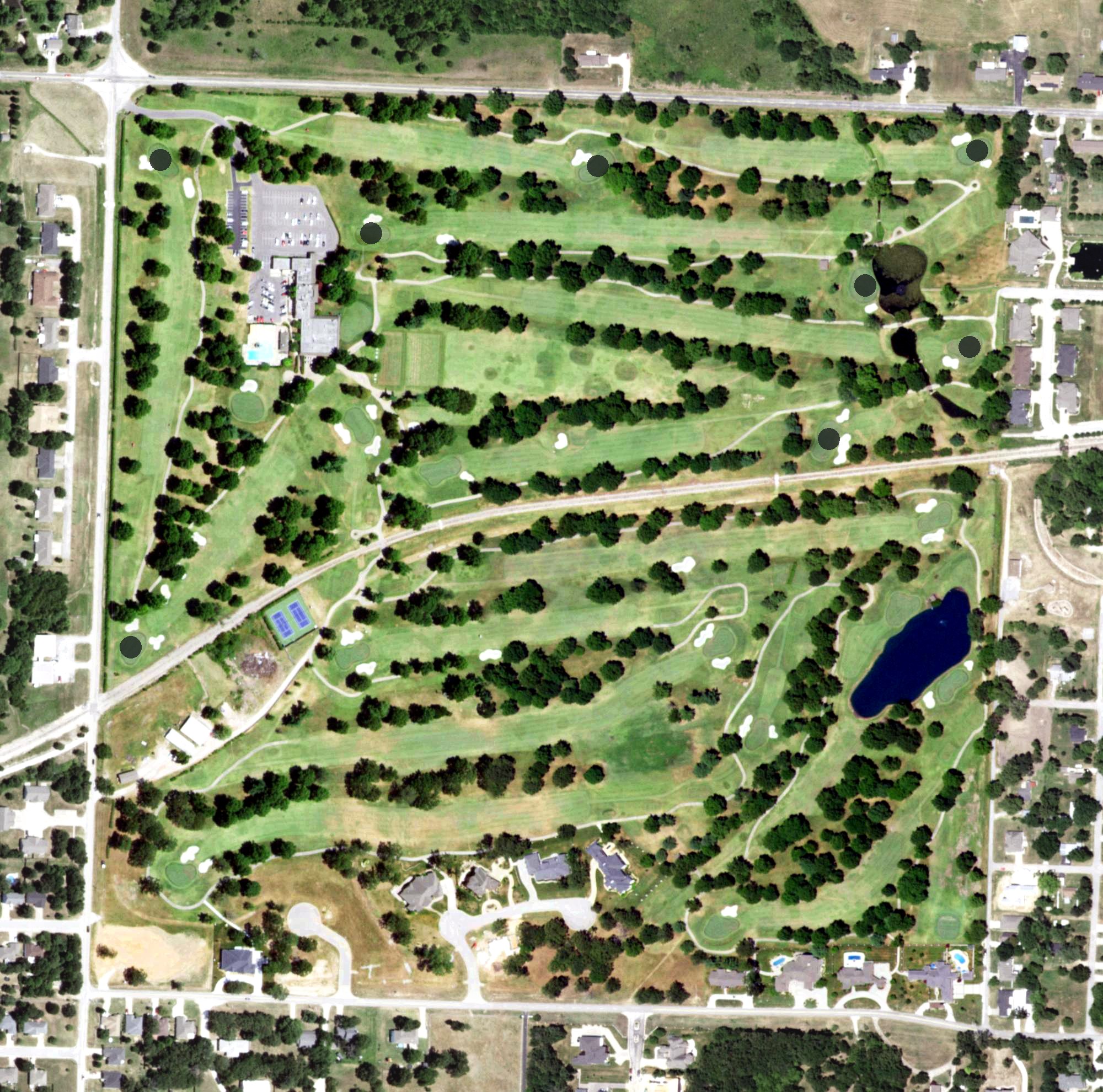 Aerial view of Twin Hills Golf & Country Club, MO