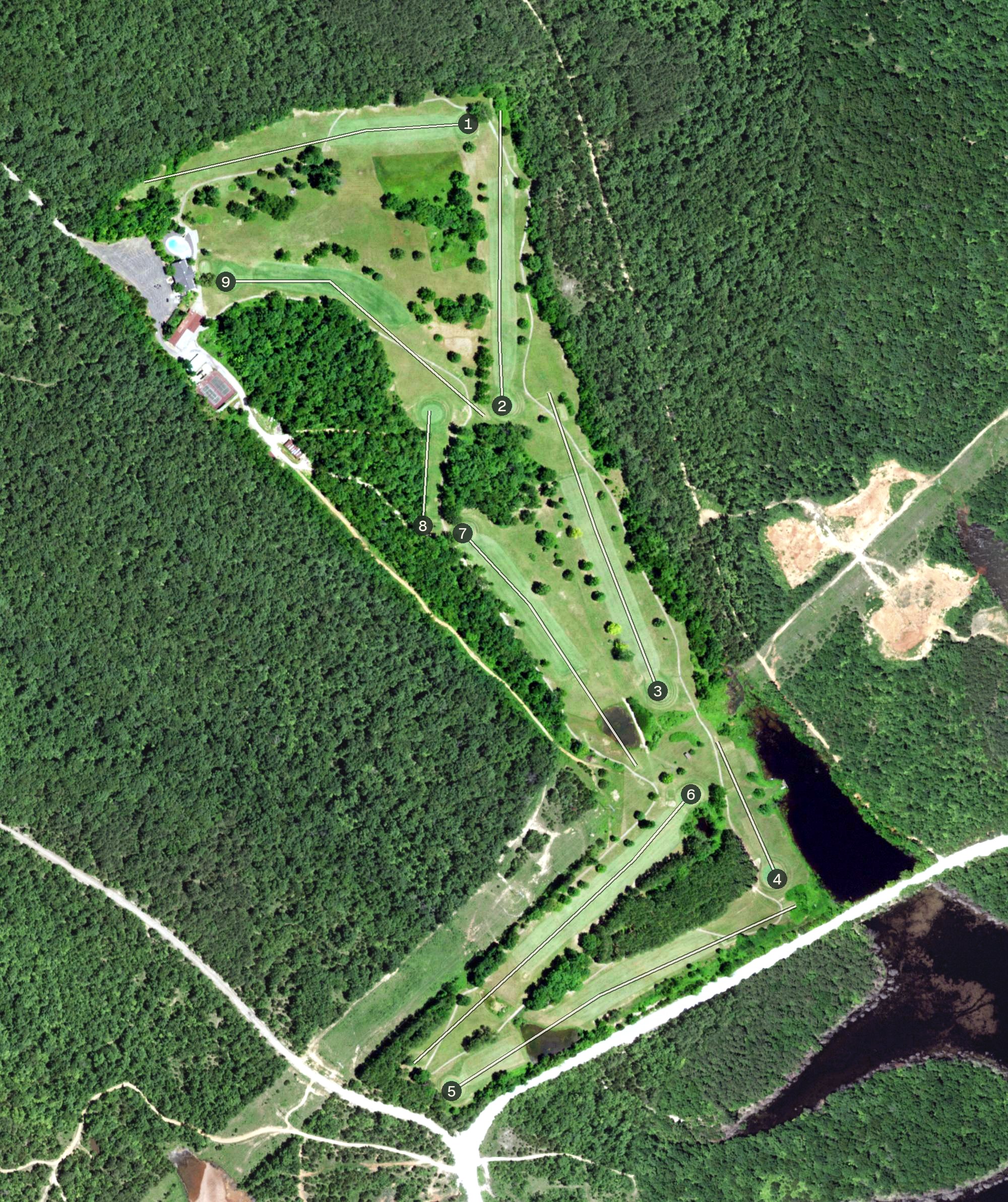 Aerial view of Viburnum Golf & Country Club, MO