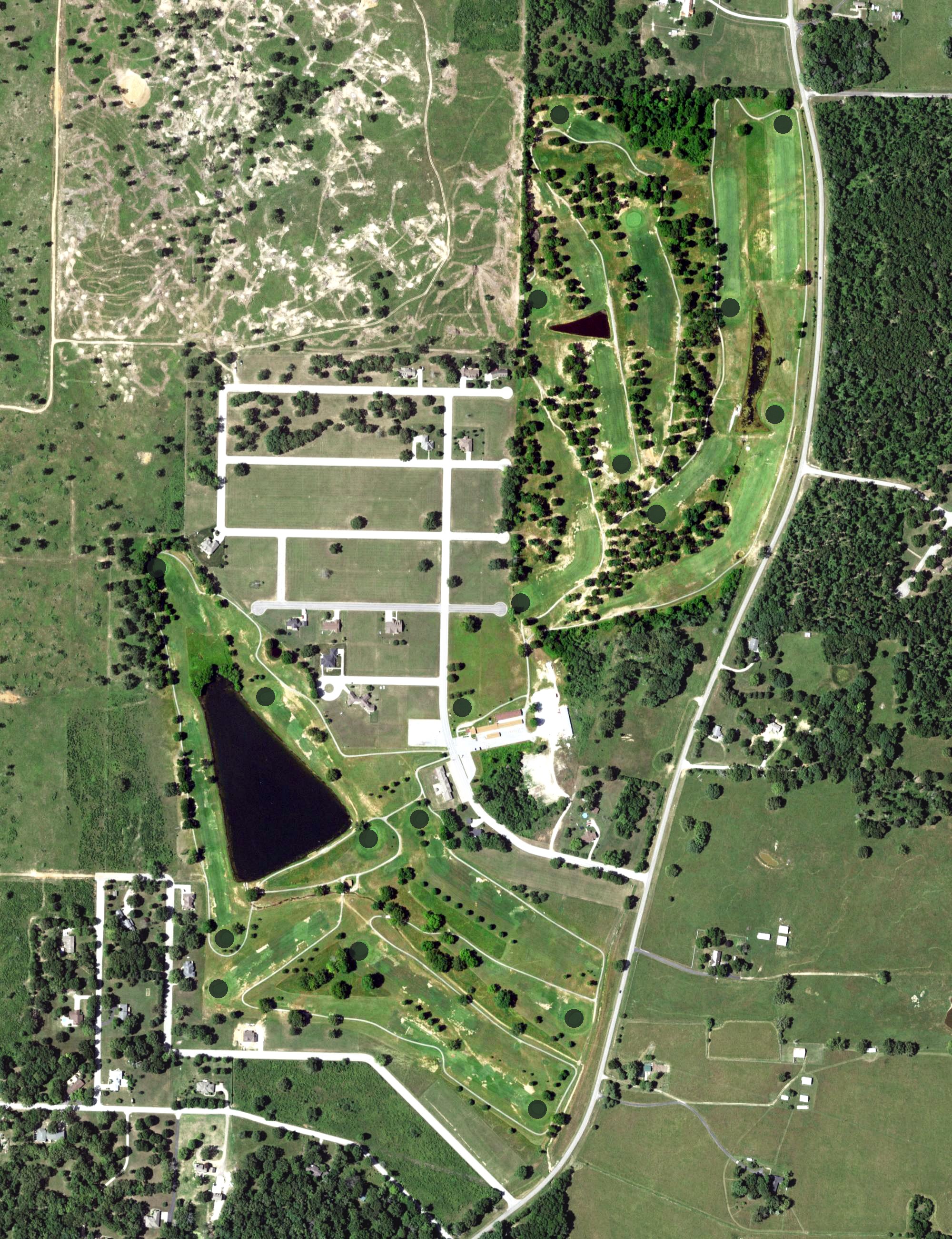 Aerial view of West Plains Municipal Golf Course, MO