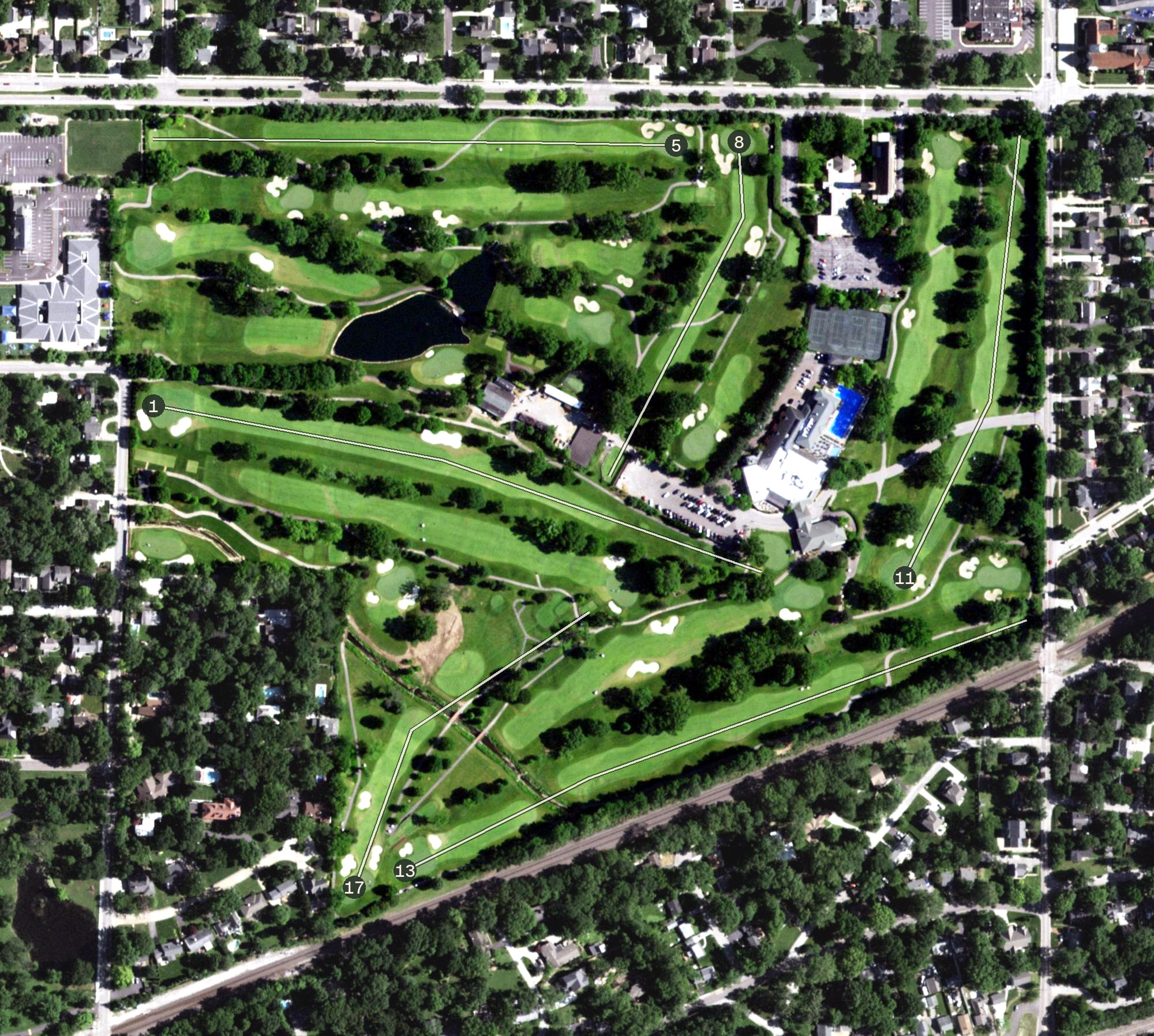 Aerial view of Westborough County Club, MO