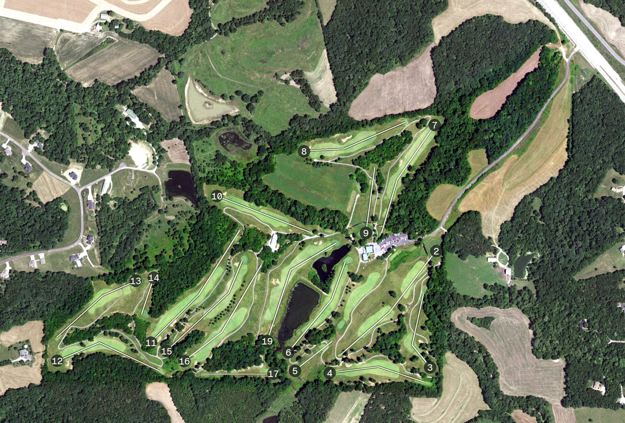 Aerial view of Wolf Hollow Golf Club, MO