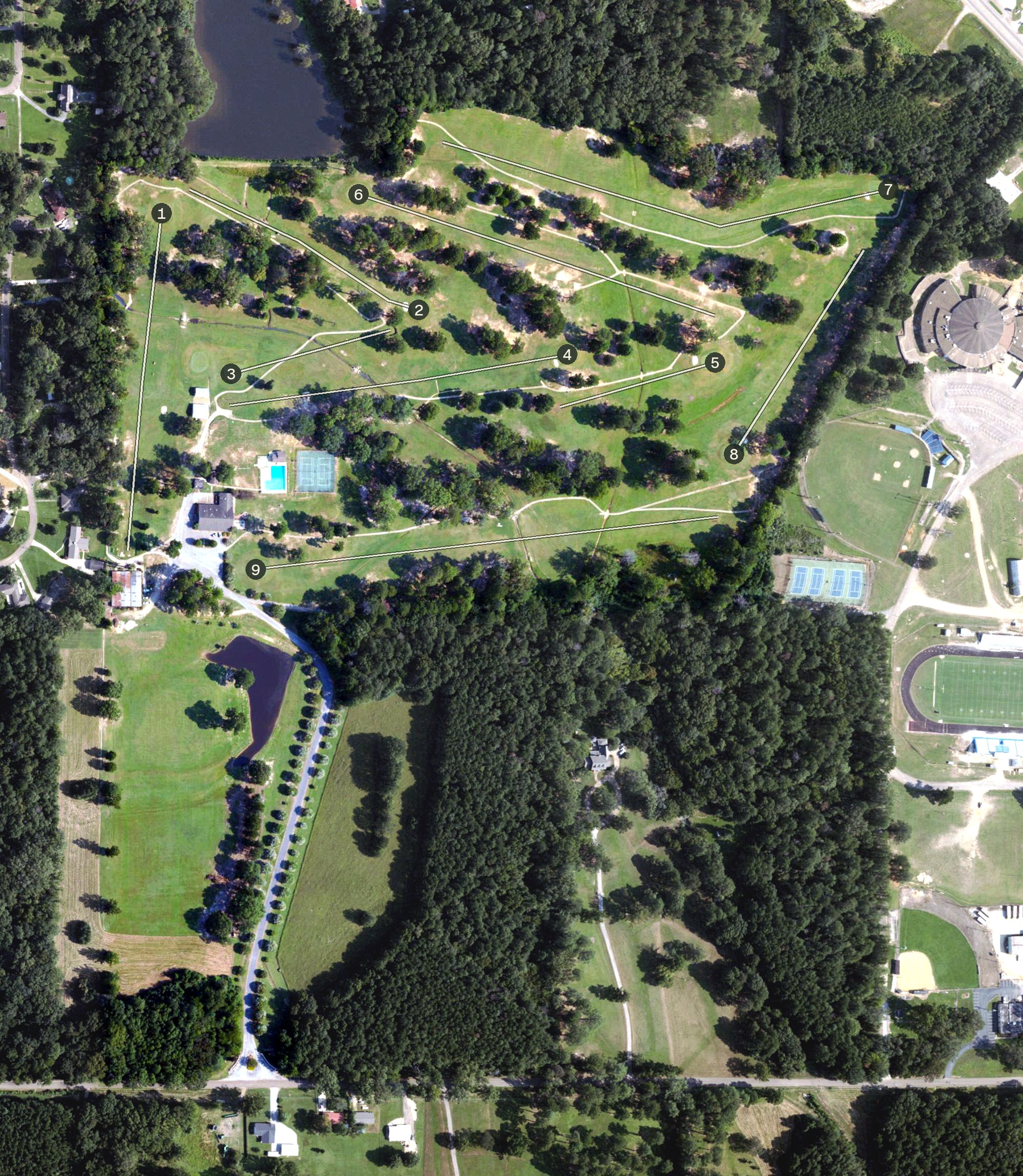 Aerial view of Aberdeen Country Club, MS