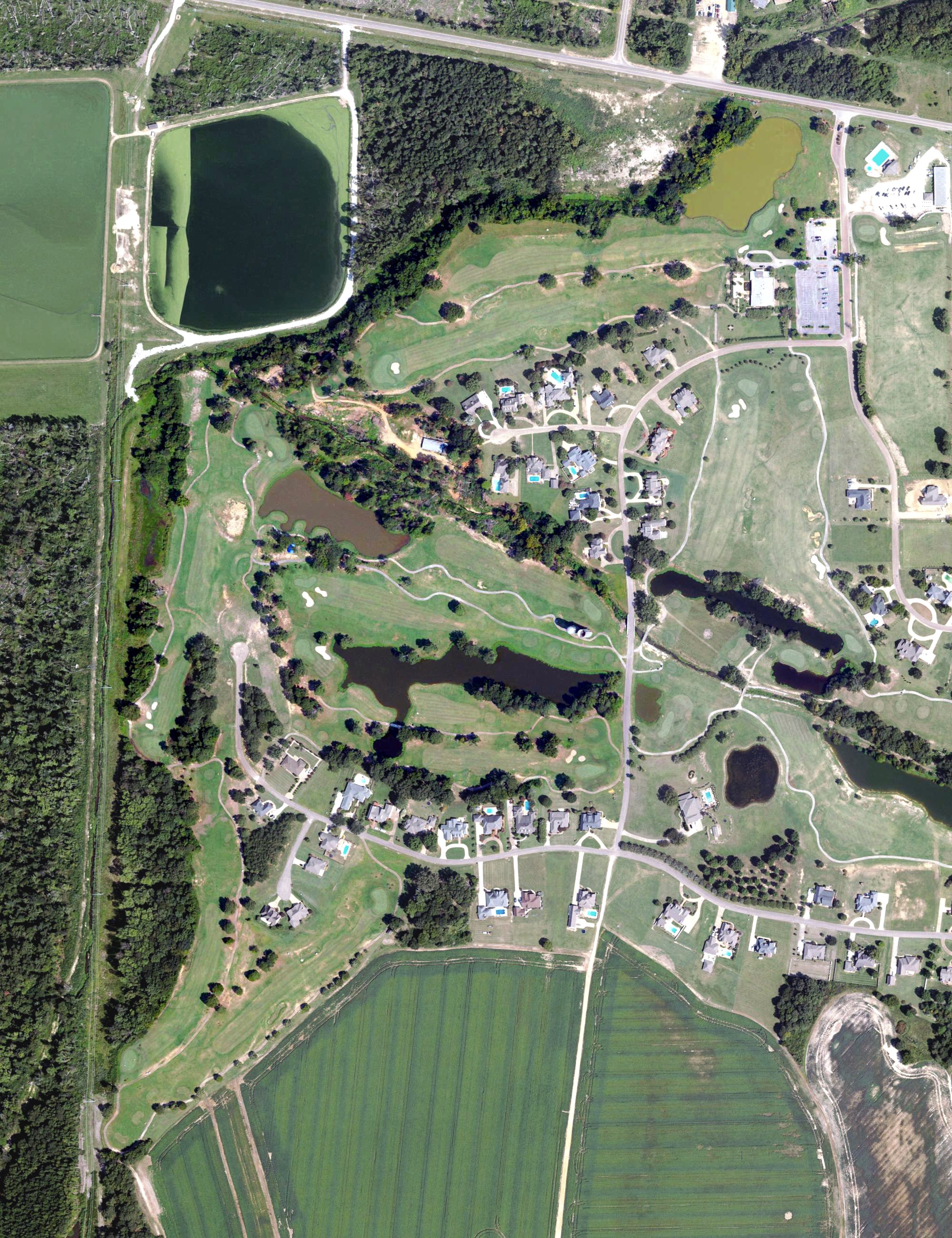 Aerial view of Ackia Golf Course, MS