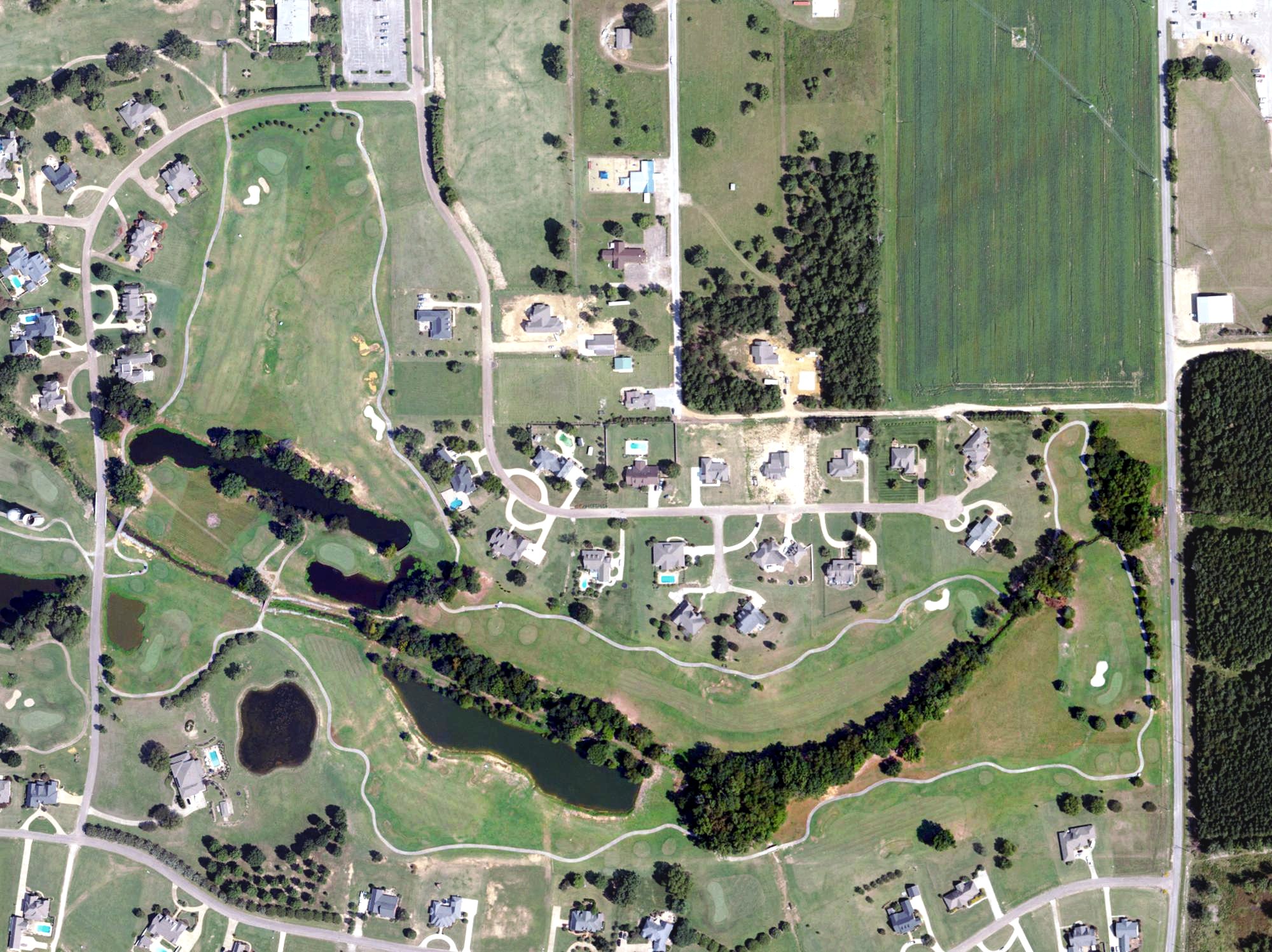Aerial view of Ackia Golf Course, MS