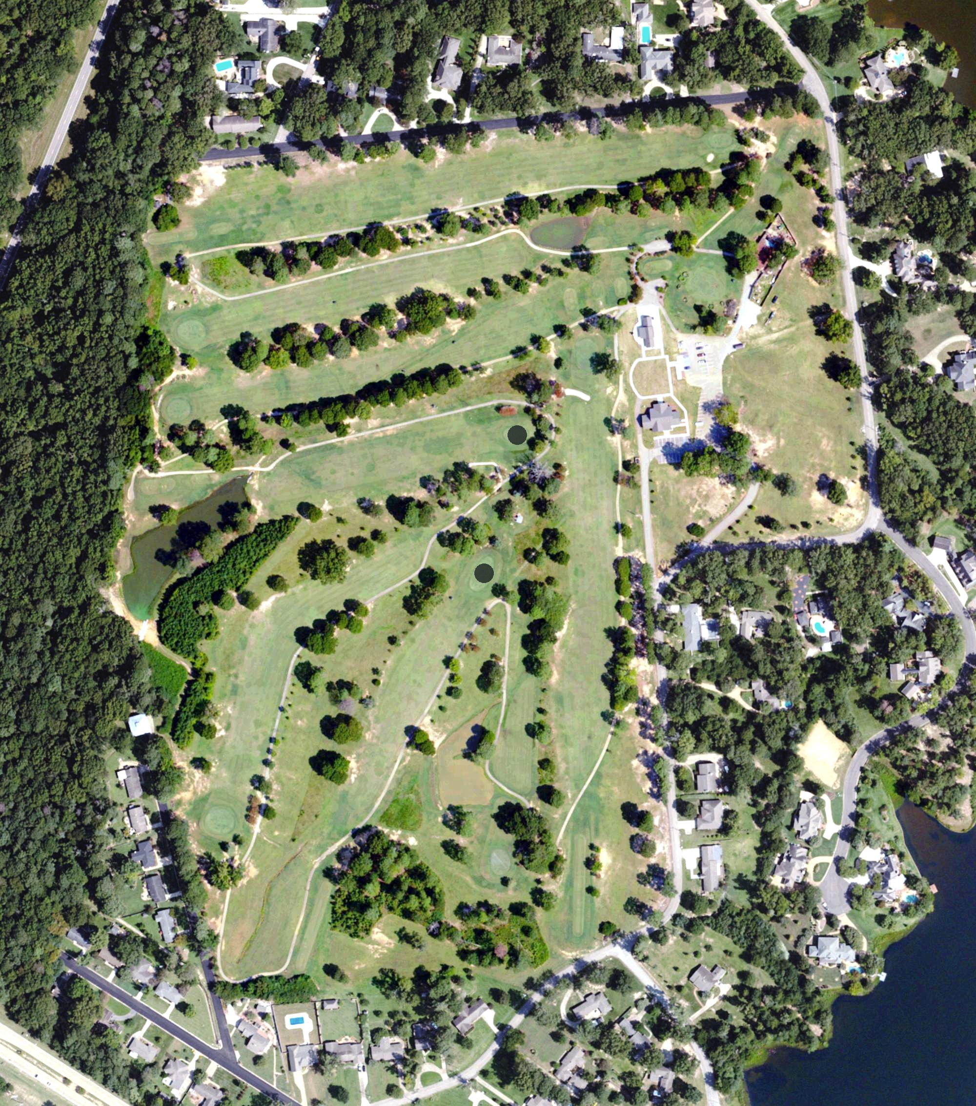 Aerial view of Bel-Air Golf Course Tupelo, MS