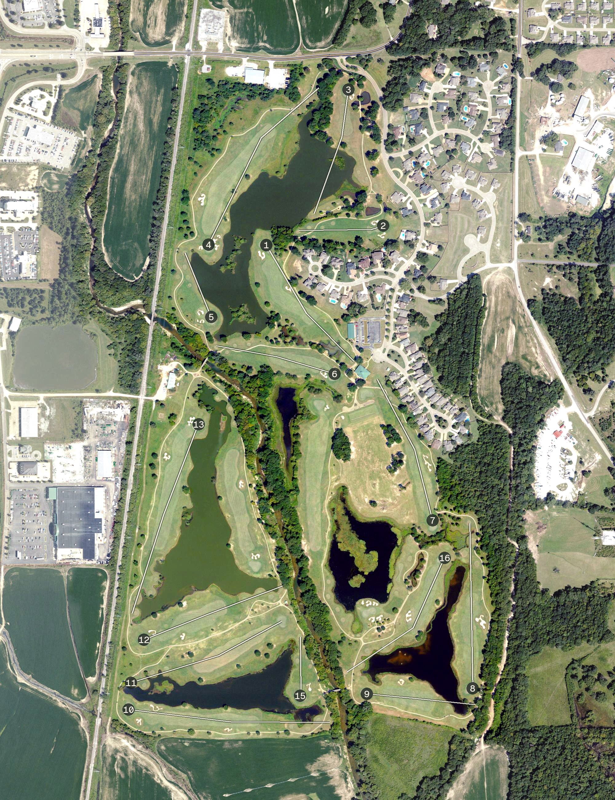 Aerial view of Big Oaks Colf Course, MS