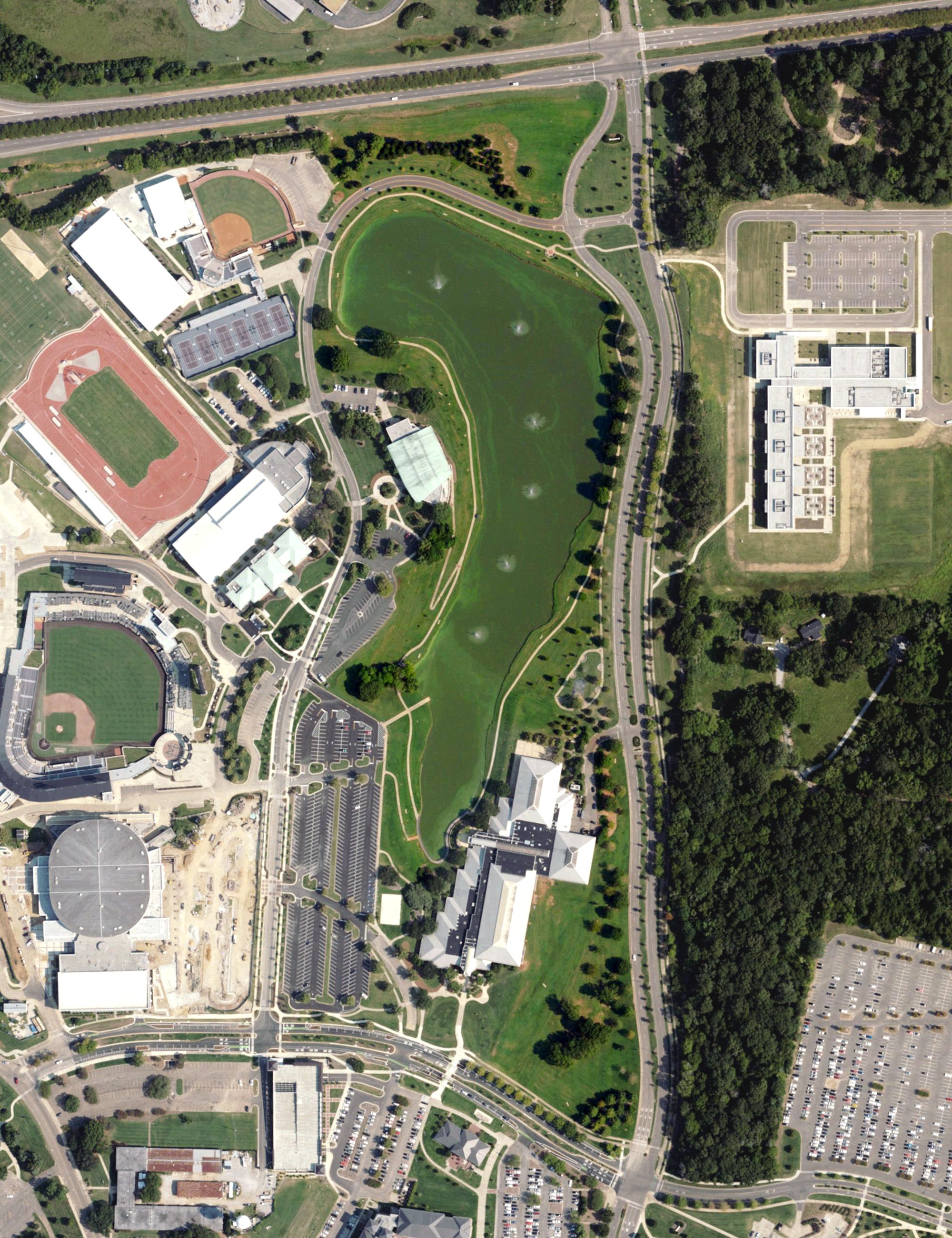 Aerial view of Chadwick Lake Disc Golf Course, MS