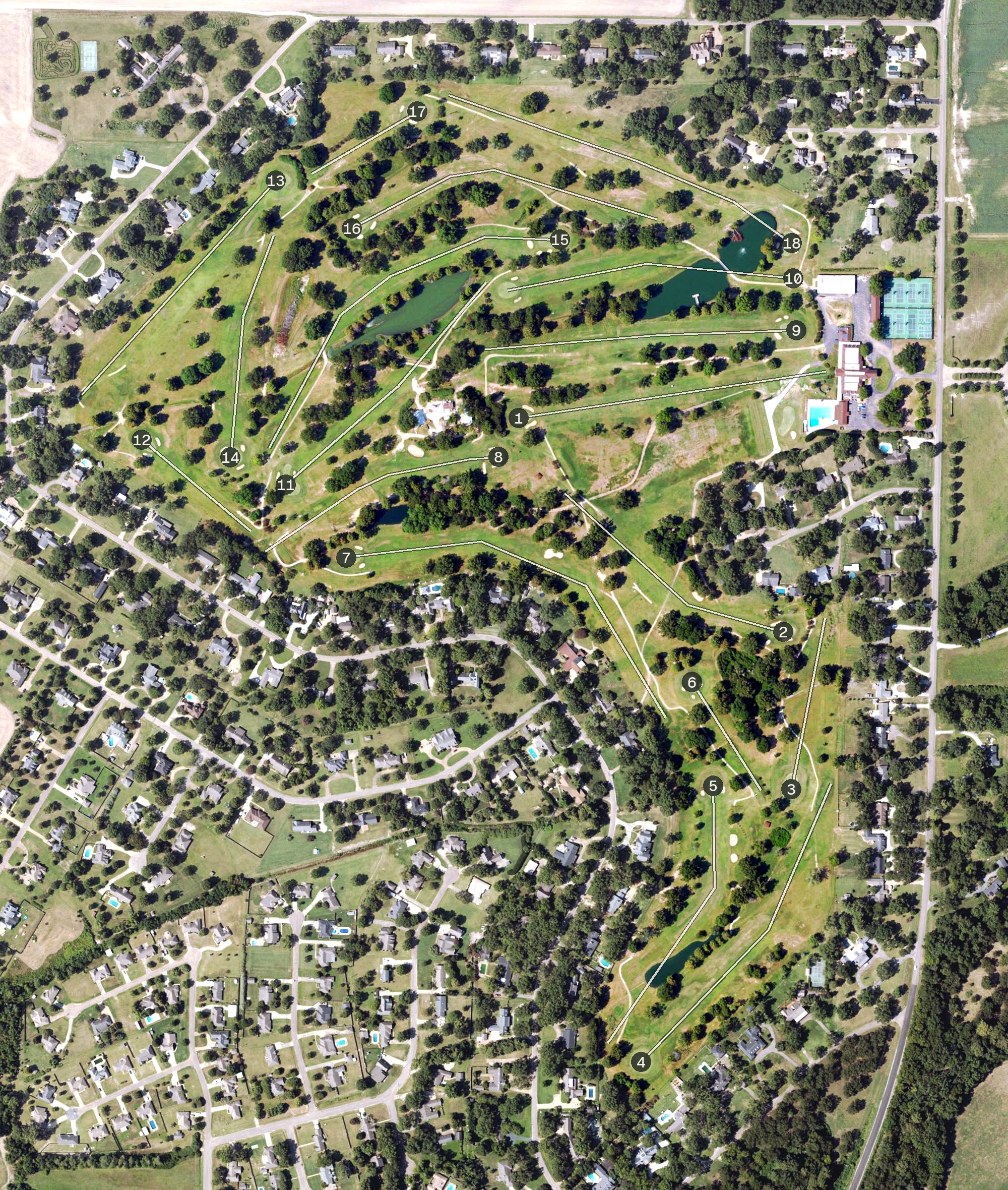Aerial view of Clarksdale Country Club, MS