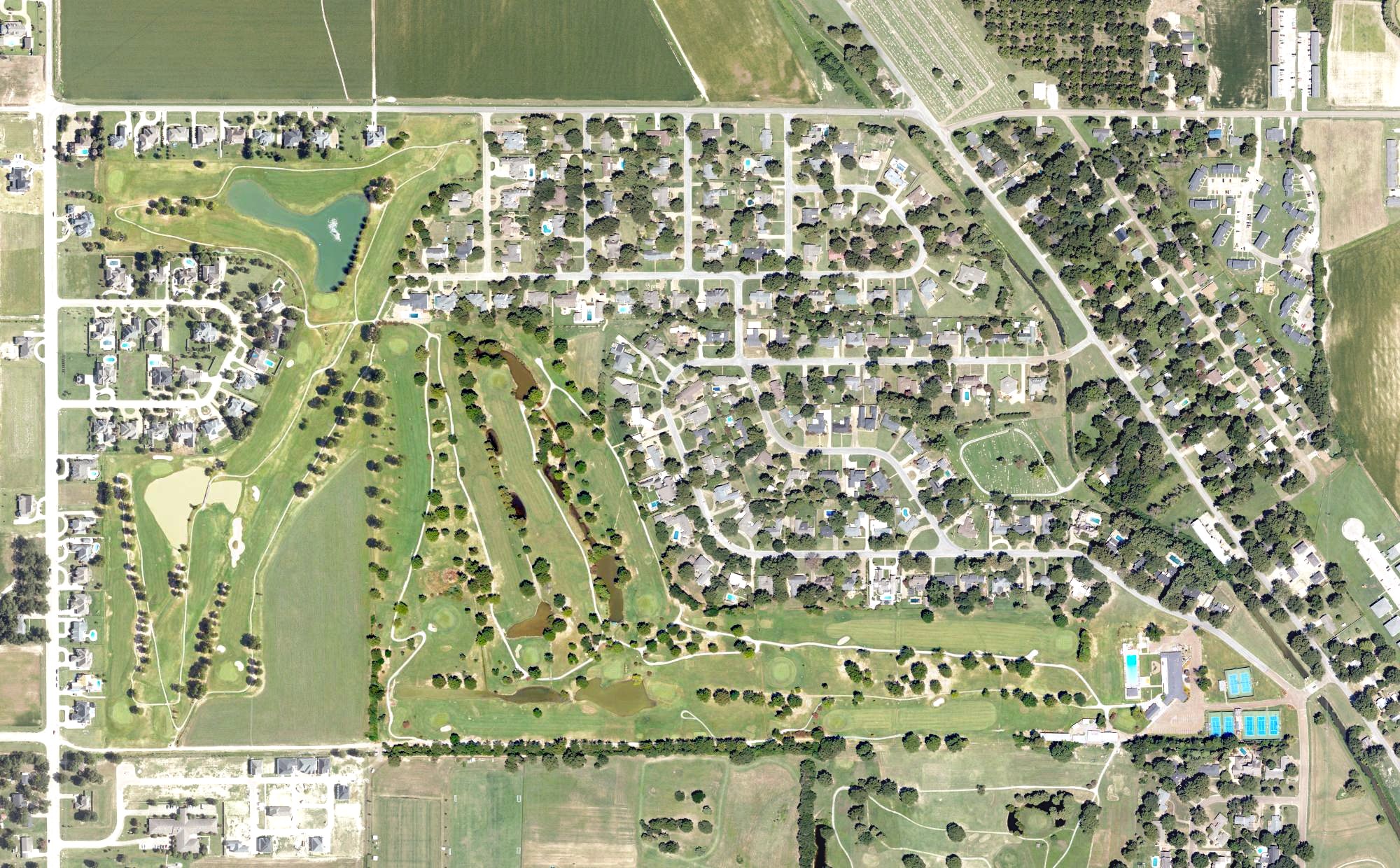 Aerial view of Cleveland Country Club, MS