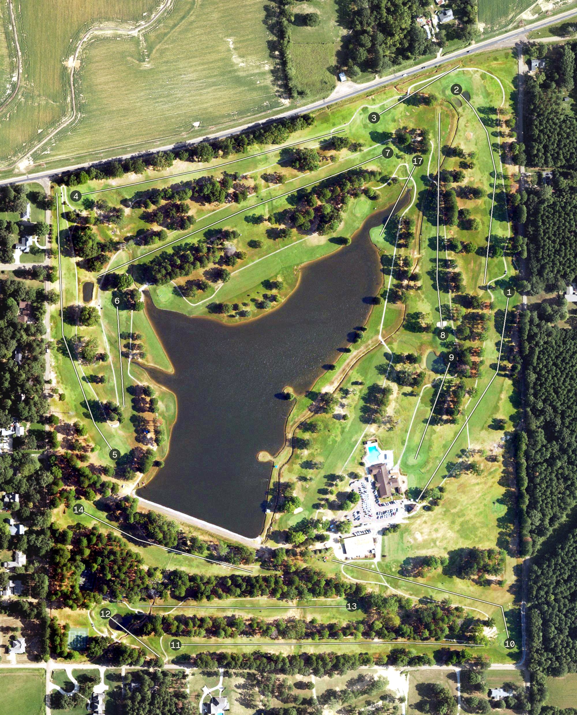 Aerial view of Country Club of Canton, MS