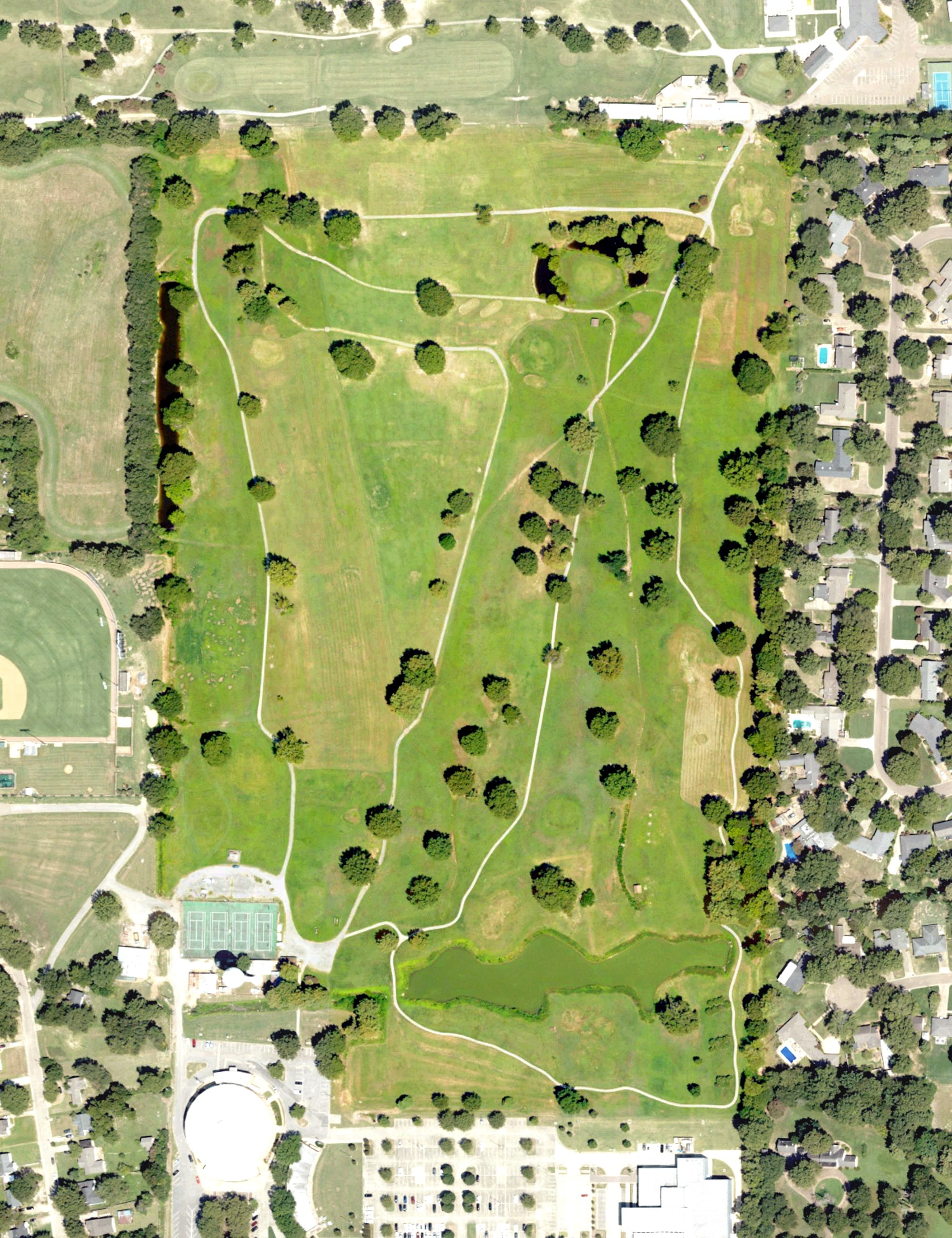 Aerial view of Derrall Foreman Golf Course, MS