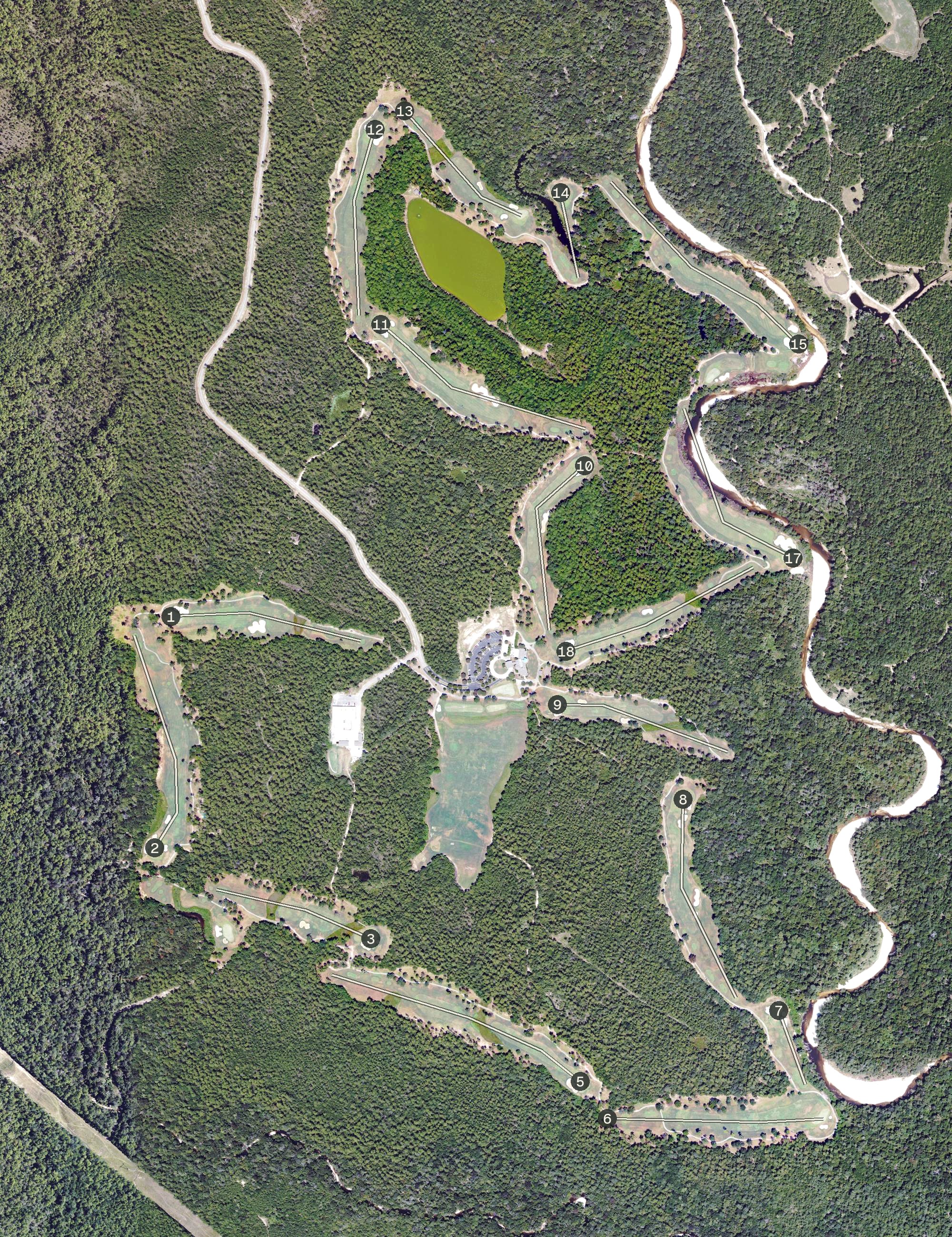 Aerial view of Grand Bear Golf Course, MS