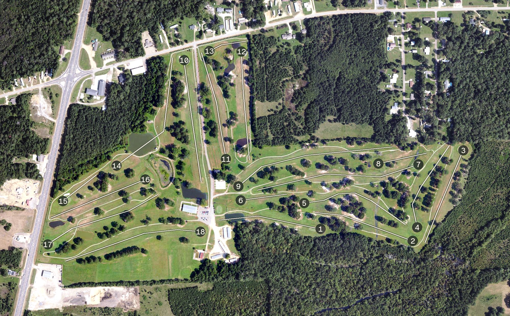 Aerial view of Green Oaks Golf Club, MS