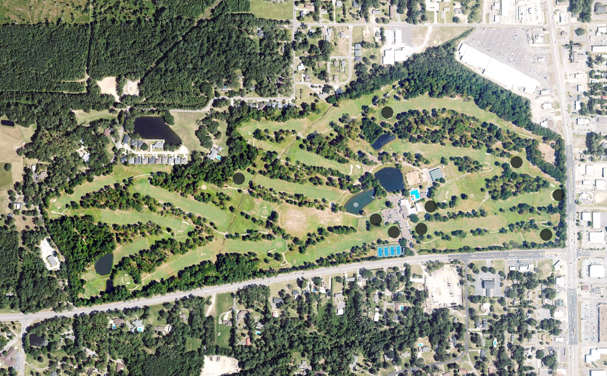 Aerial view of Laurel Country Club, MS