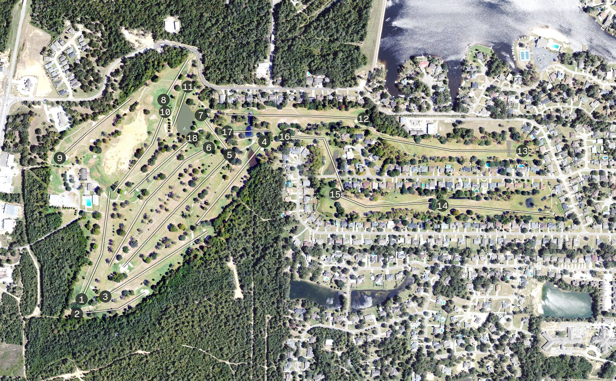 Aerial view of Millbrook Golf & Country Club, MS
