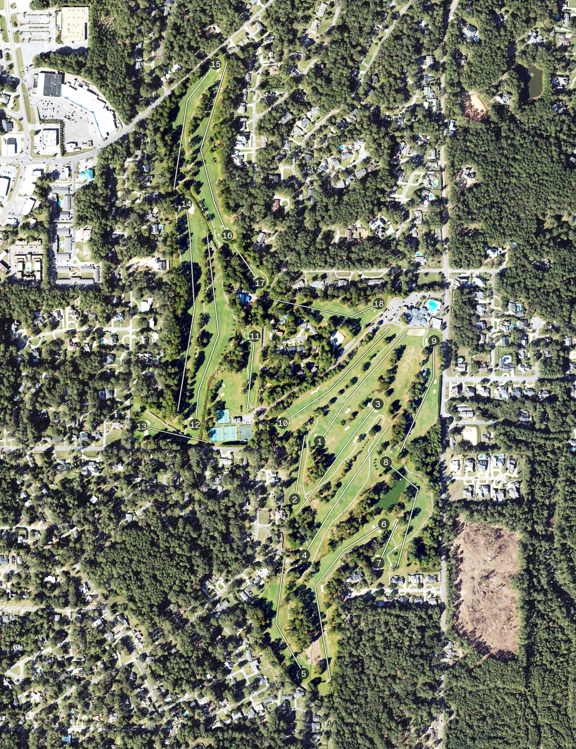 Aerial view of Northwood Country Club, MS