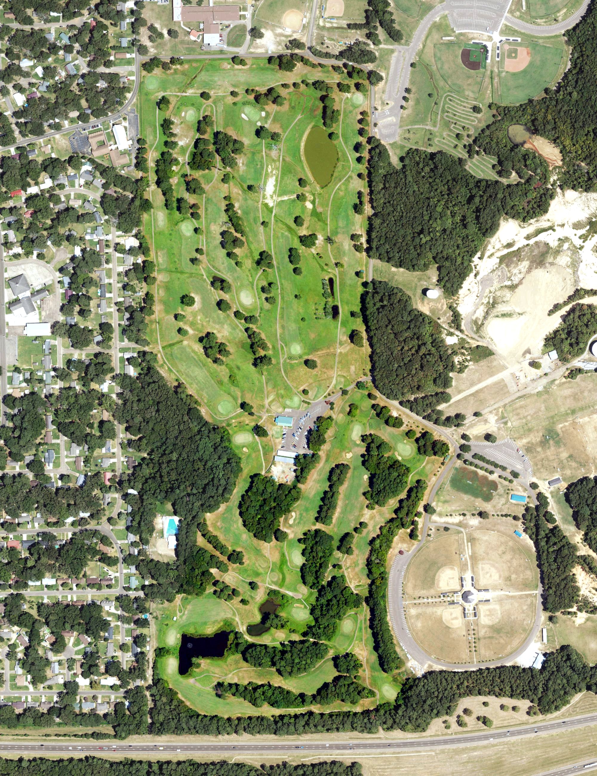 Aerial view of Pearl Municipal Golf Course, MS