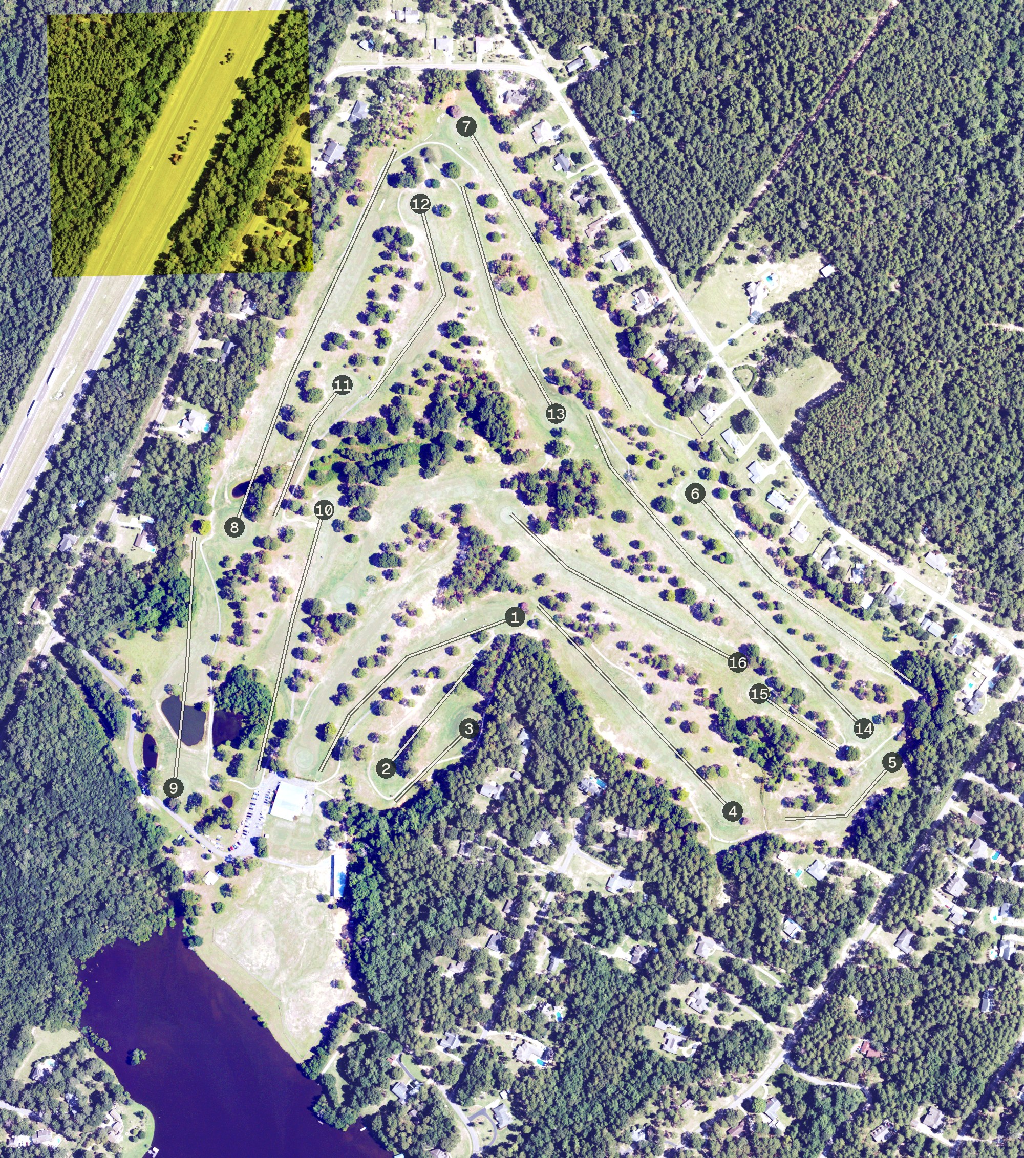 Aerial view of Pine Creek Golf Club, MS