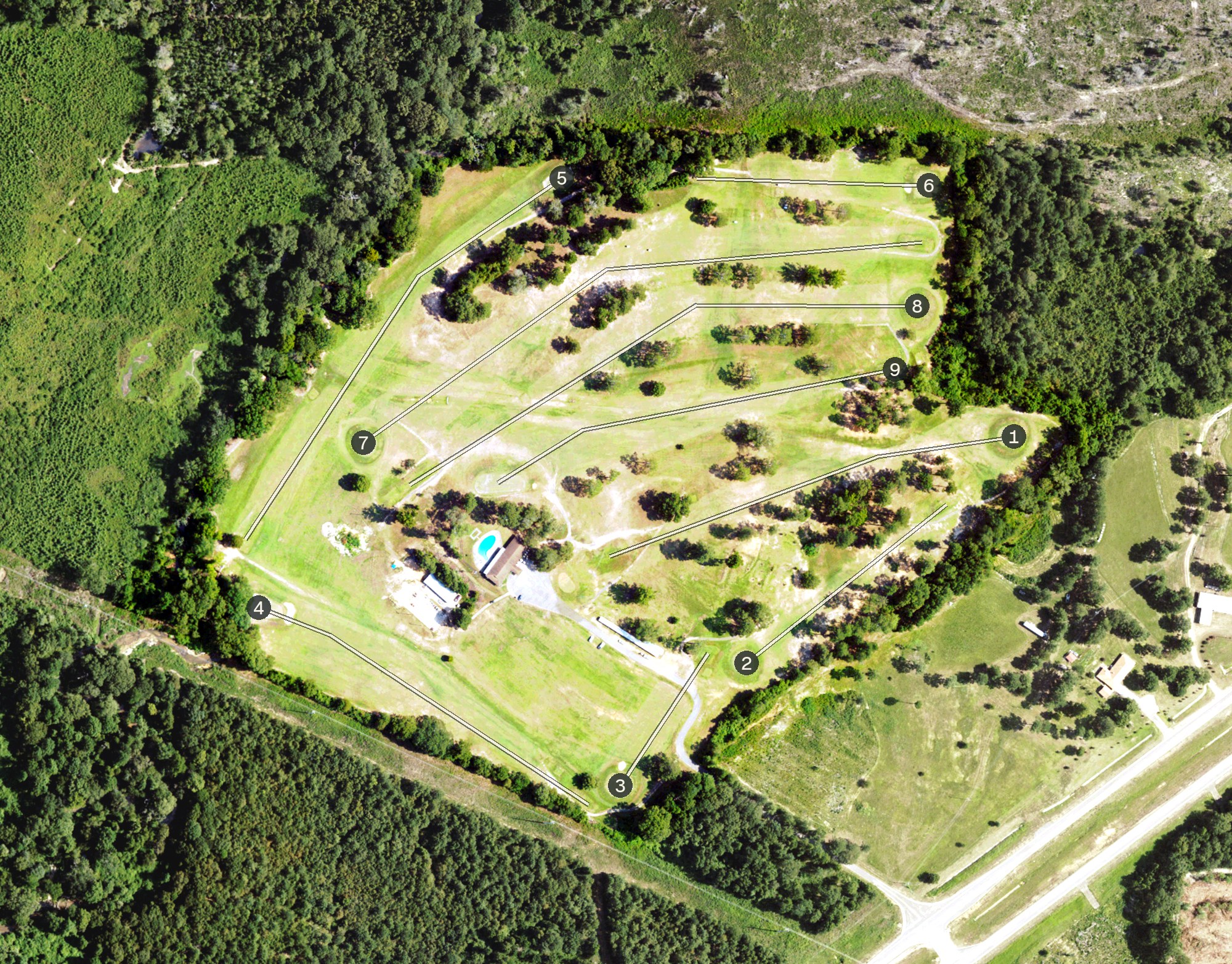 Aerial view of Prentiss Country Club, MS