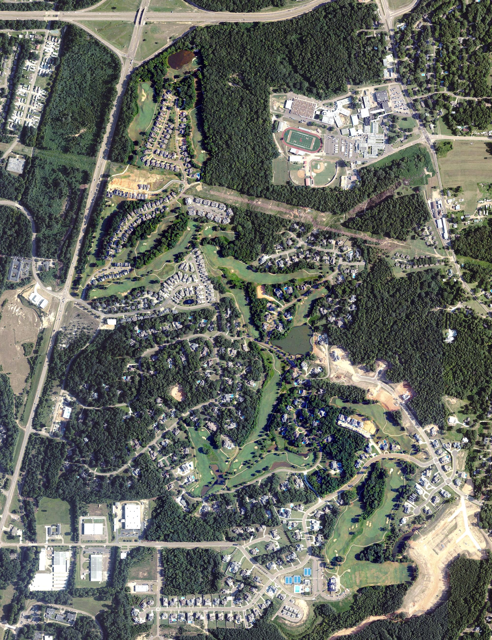 Aerial view of The Country Club of Oxford, MS
