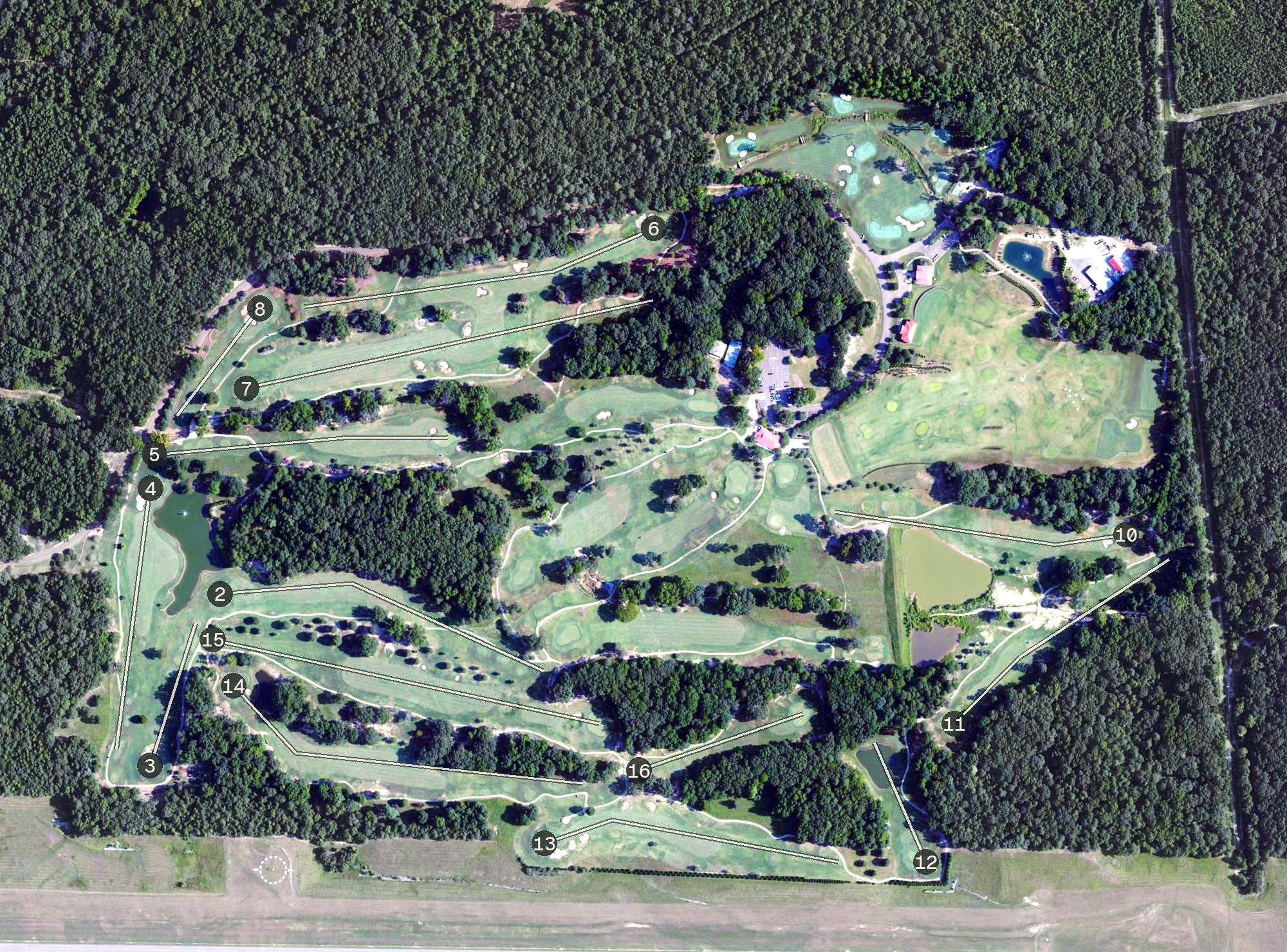 Aerial view of The Ole Miss Golf Course, MS