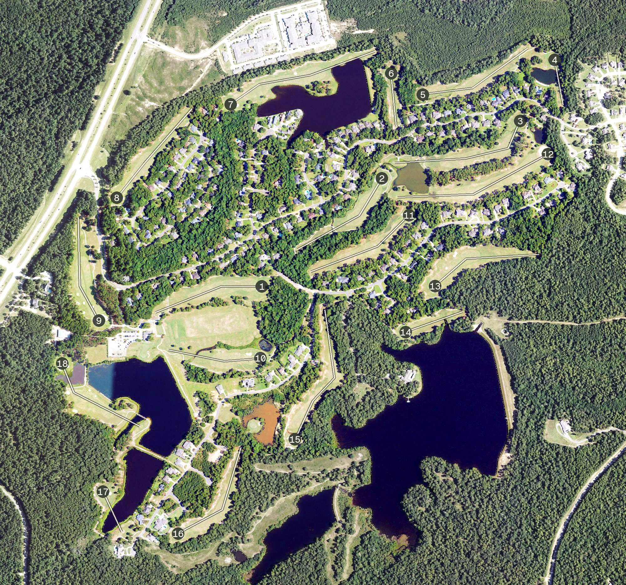 Aerial view of Timberton Golf Club, MS
