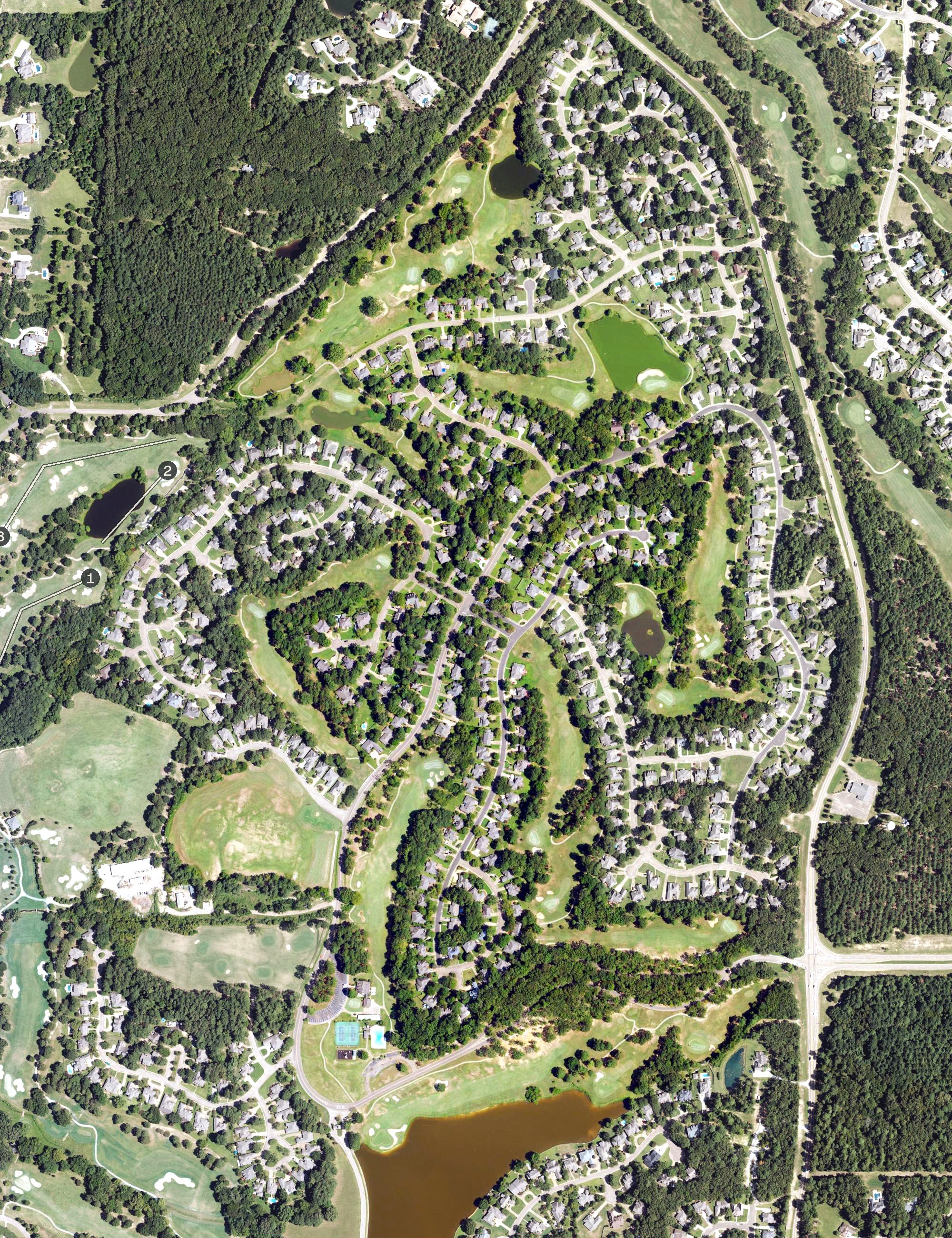 Aerial view of Whisper Lake Country Club, MS