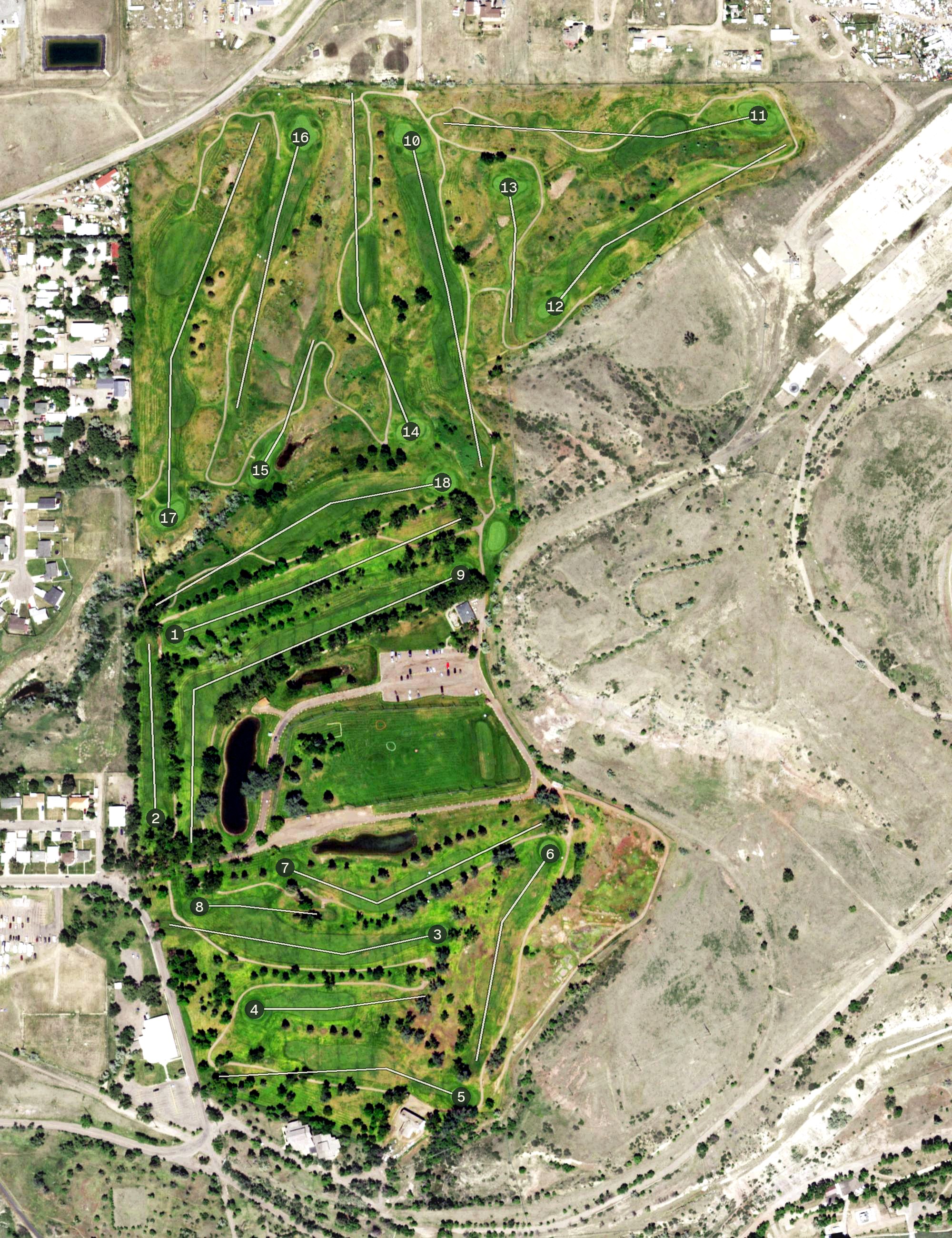 Aerial view of Anaconda Hills Golf Course, MT