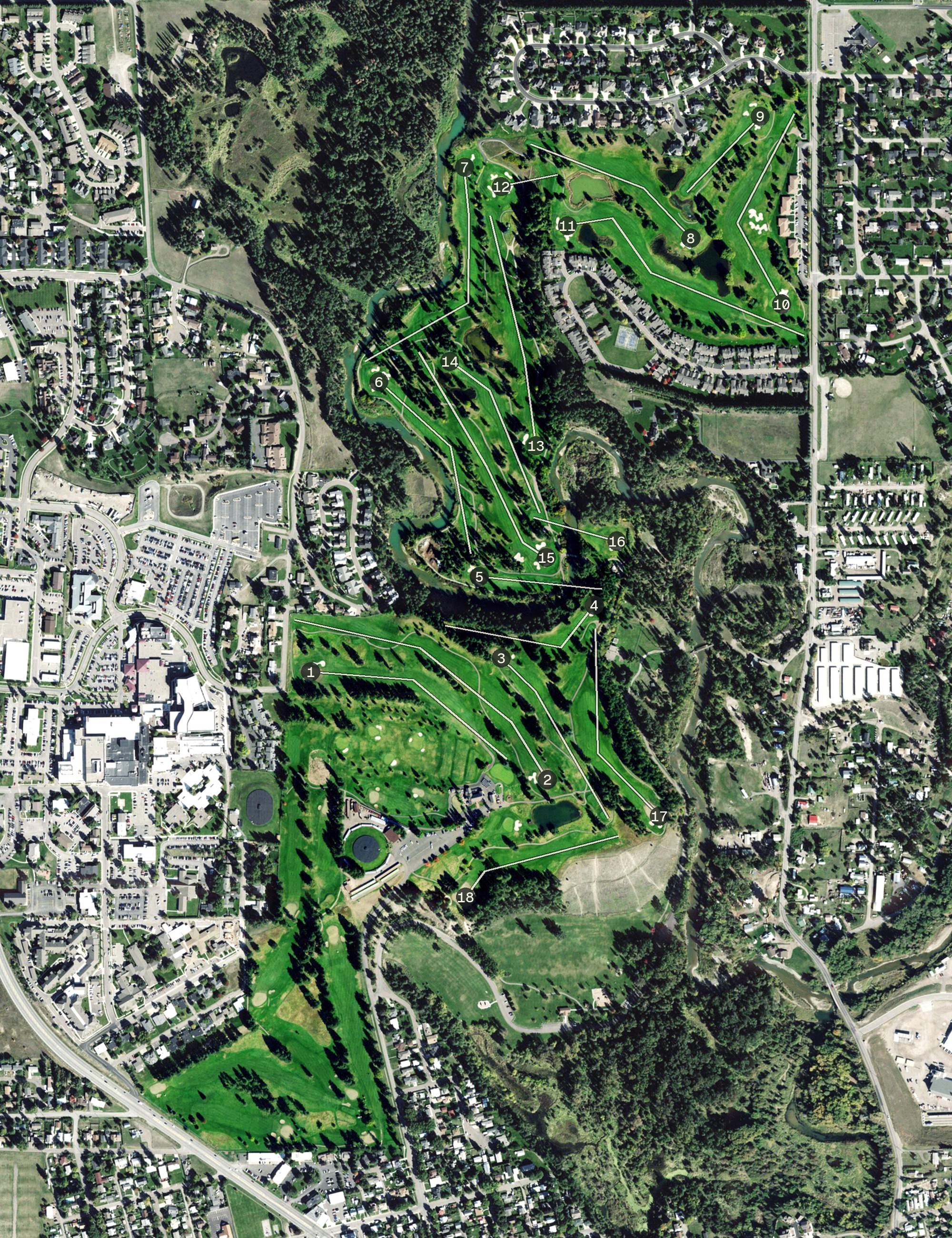 Aerial view of Buffalo Hill Golf Course, MT