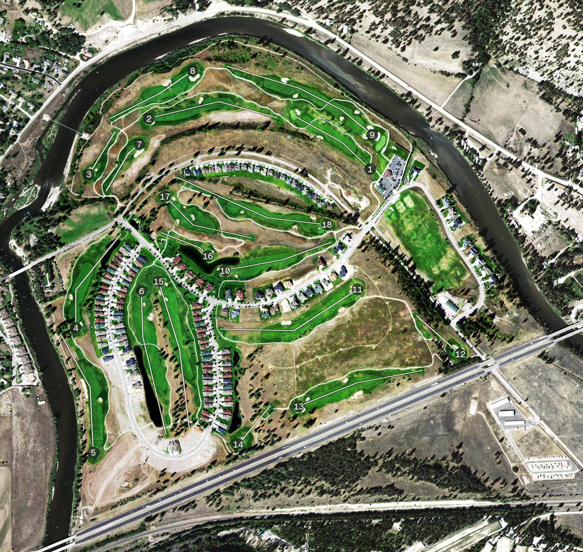 Aerial view of Canyon River Golf Club, MT