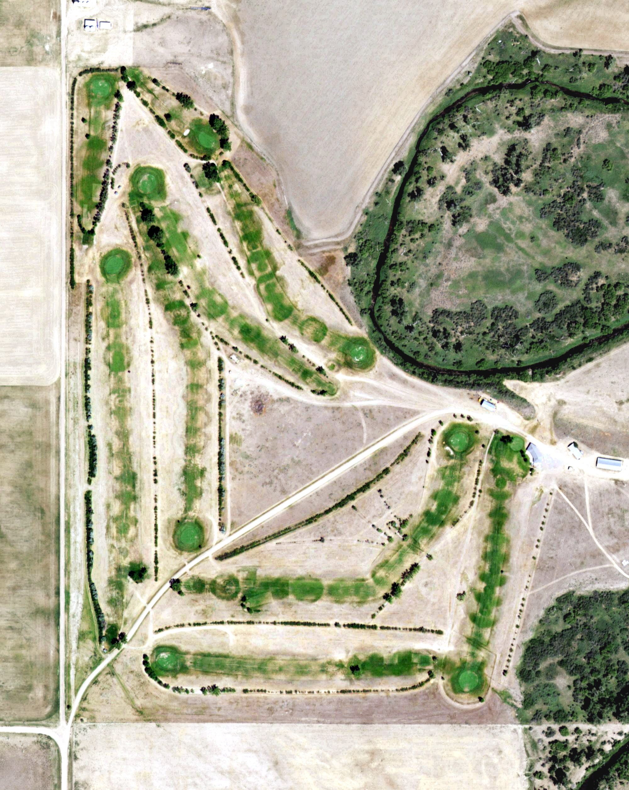 Aerial view of Chinook Golf Club, MT