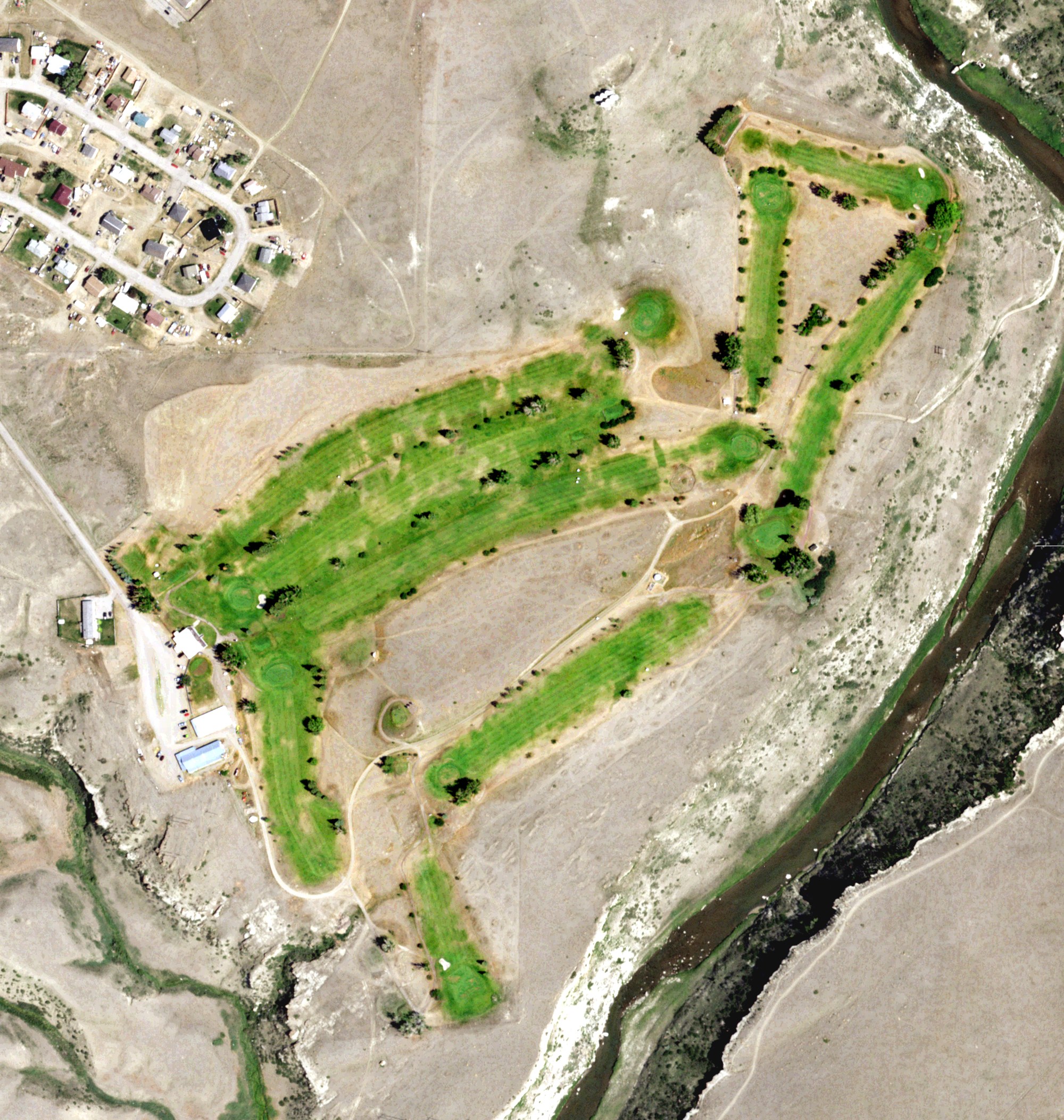Aerial view of Cut Bank Golf & Country Club, MT