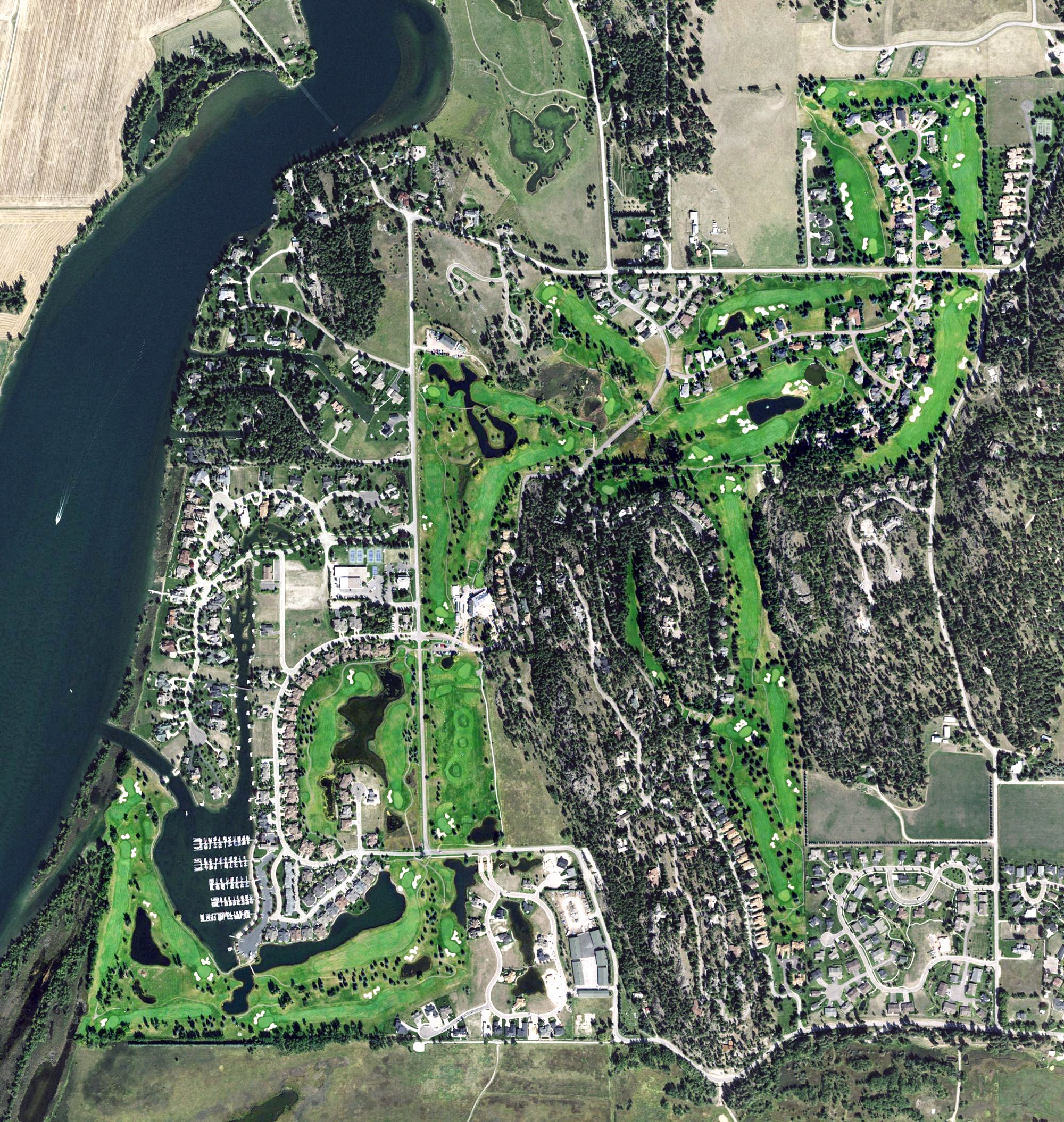 Aerial view of Eagle Bend Golf Club, MT