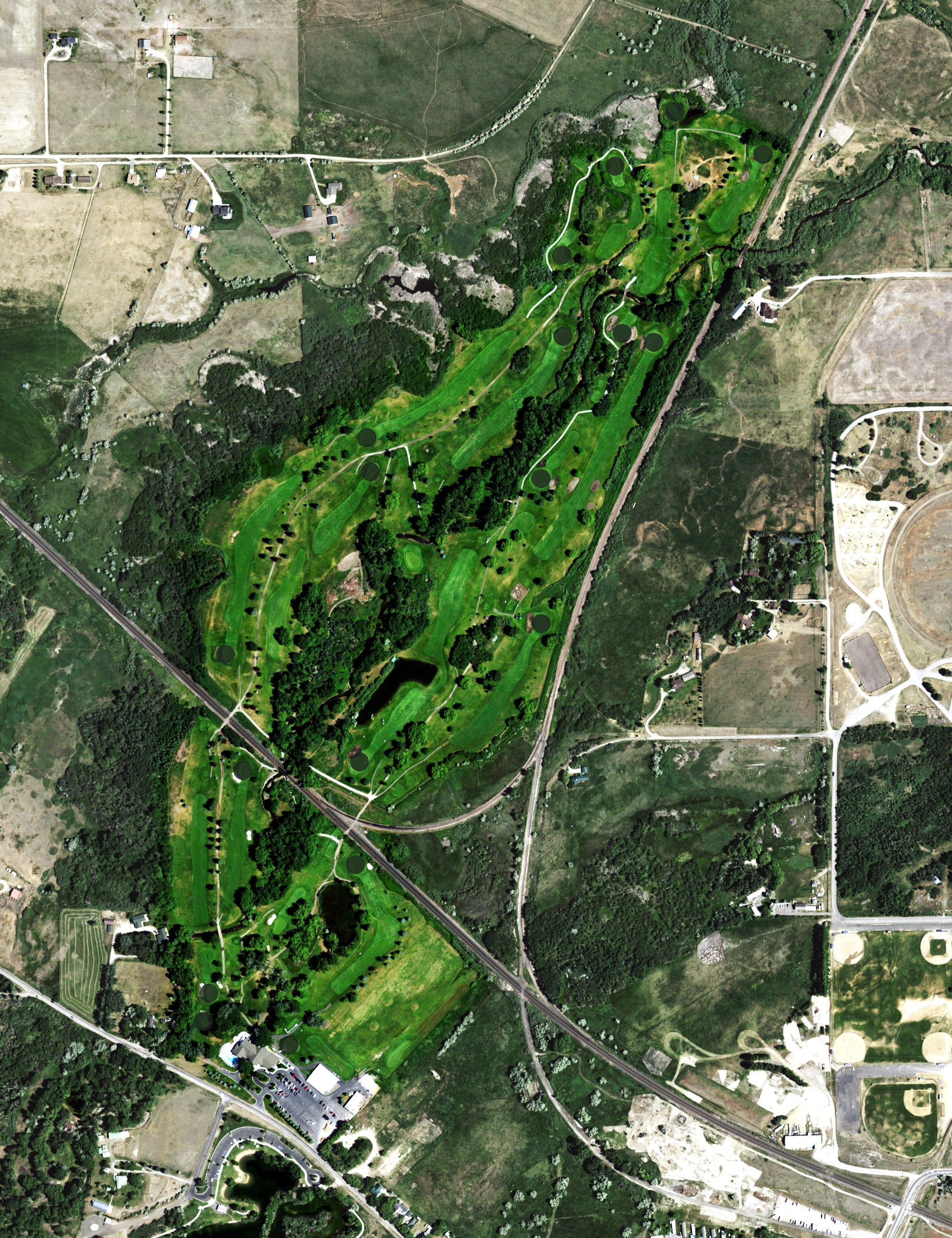 Aerial view of Green Meadow Country Club, MT