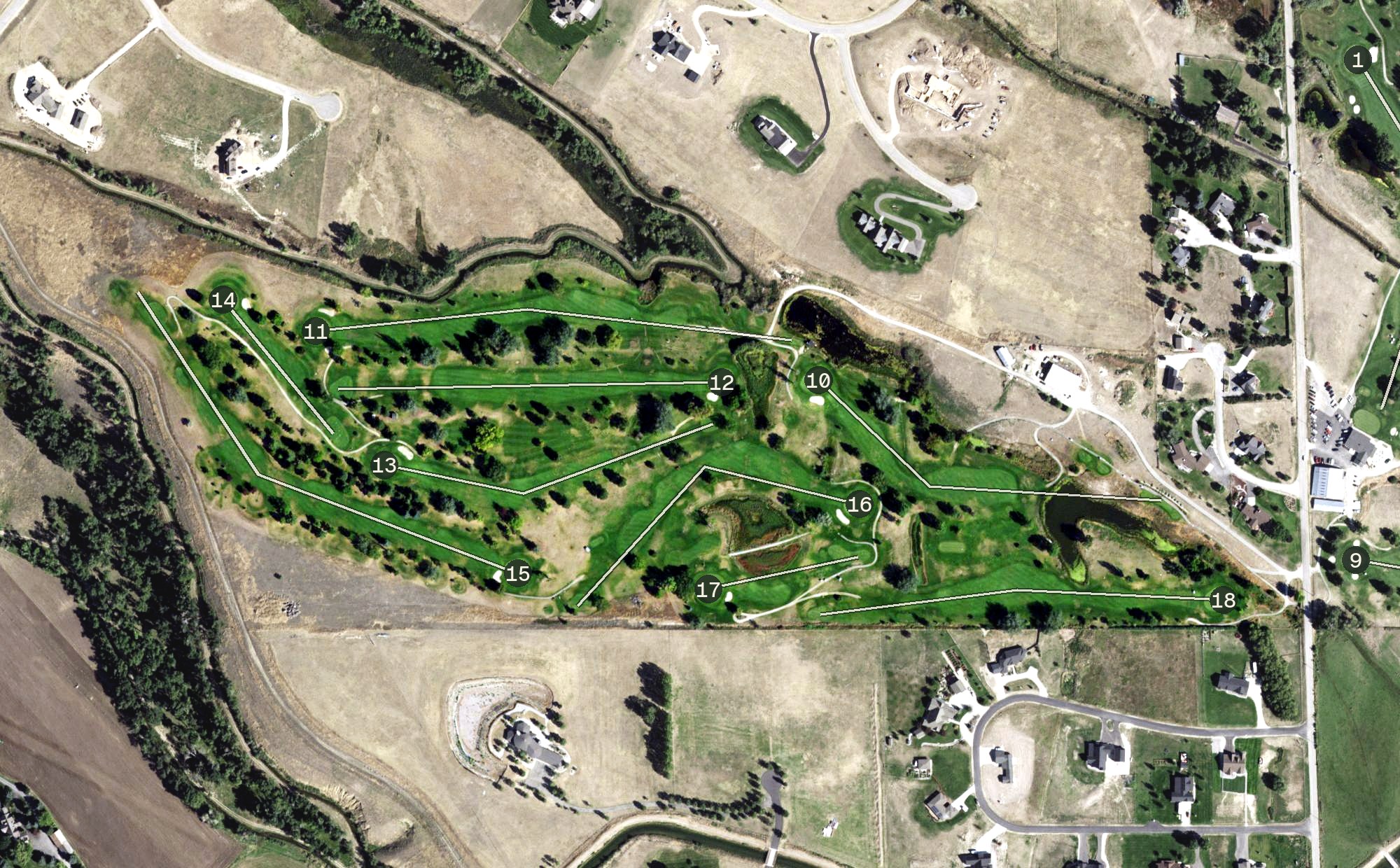 Aerial view of Hamilton Golf Course, MT