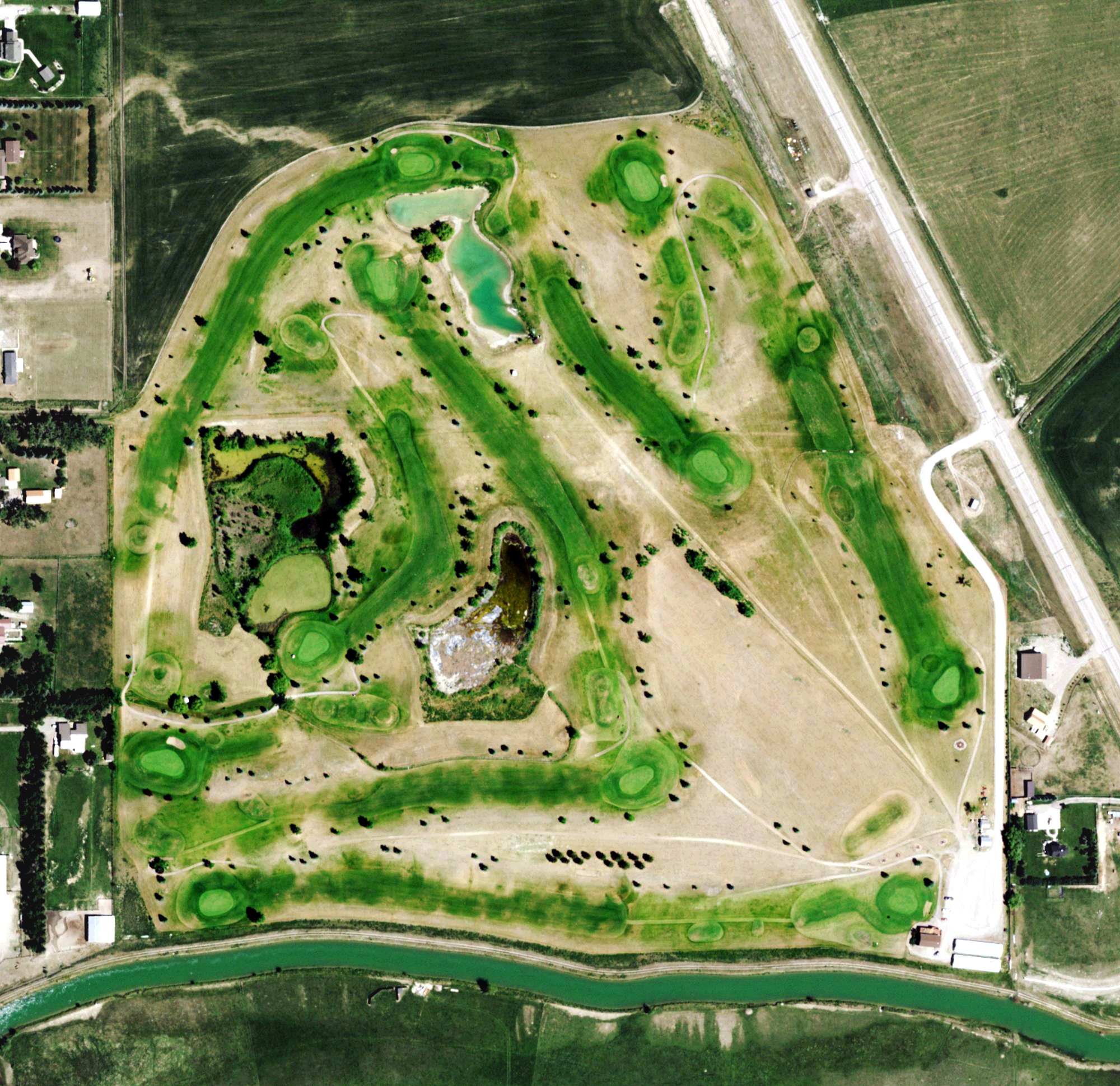 Aerial view of Harvest Hills Golf Course, MT