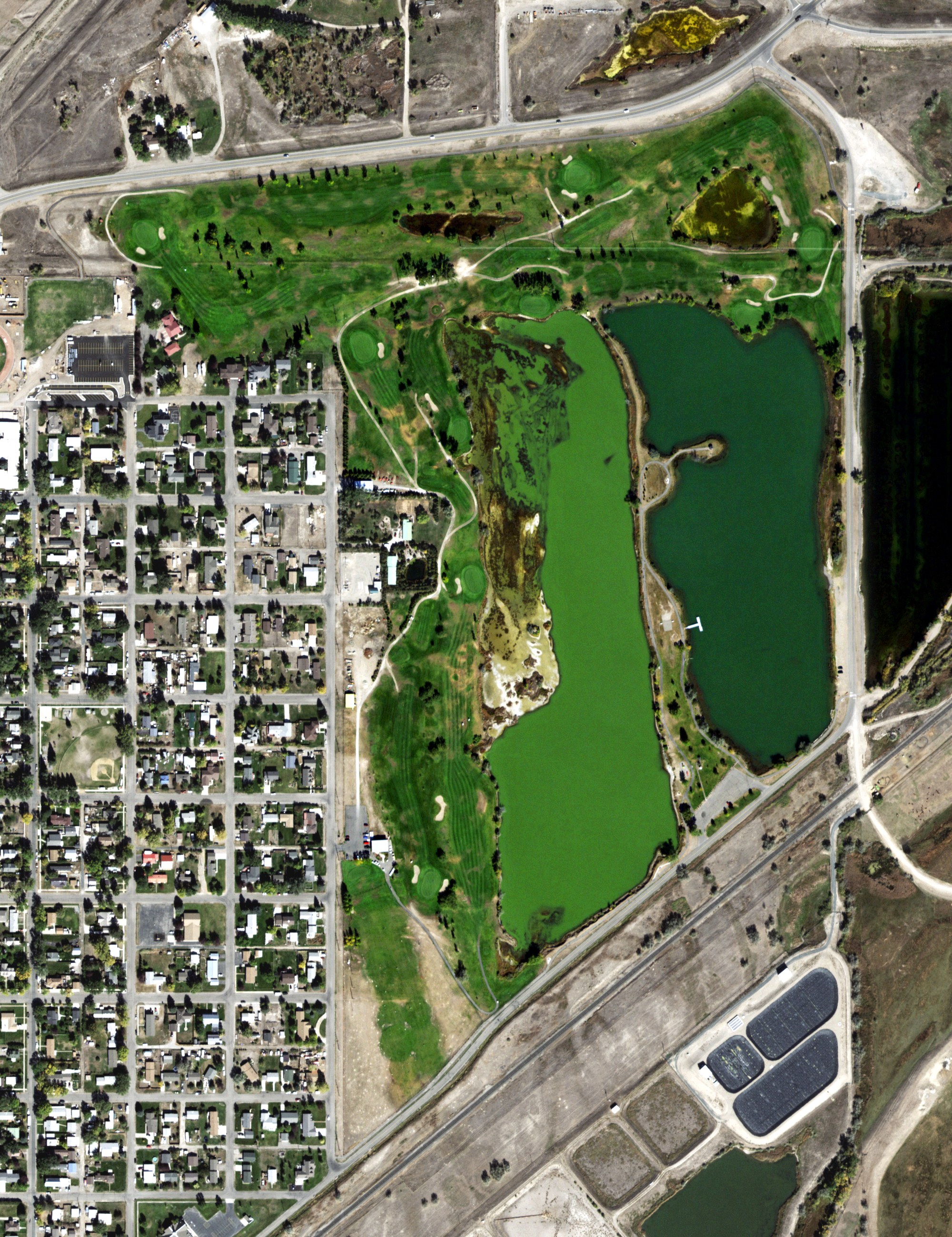 Aerial view of Headwaters Public Golf Course, MT